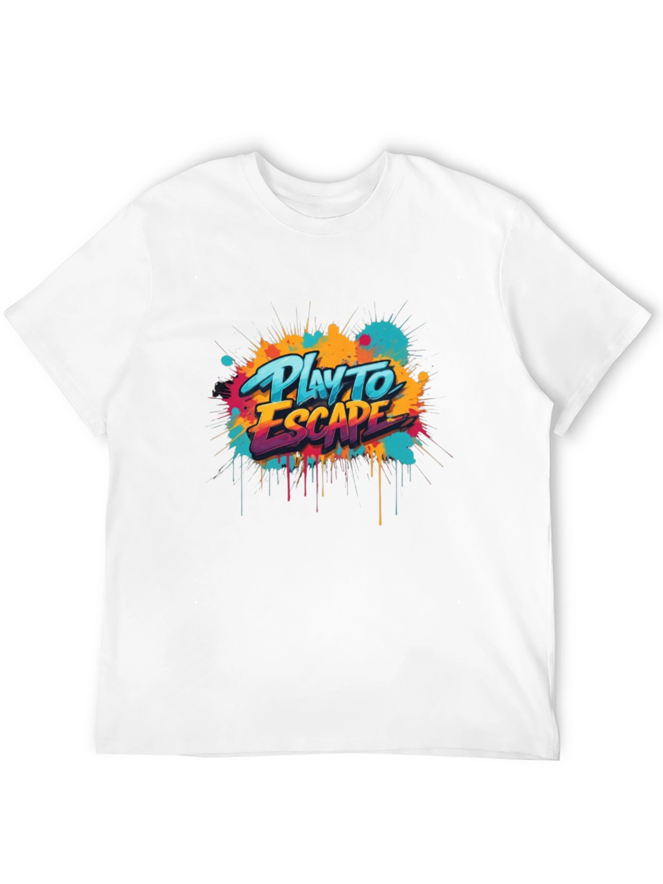Play to Escape Graphic Tee - Black Crewneck T-Shirt