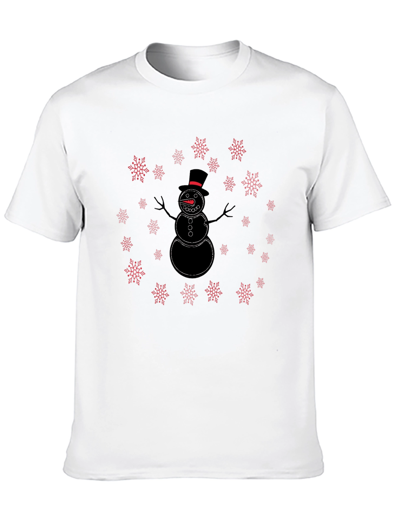 Snowman Snowflake Graphic Tee - Holiday Festive Style