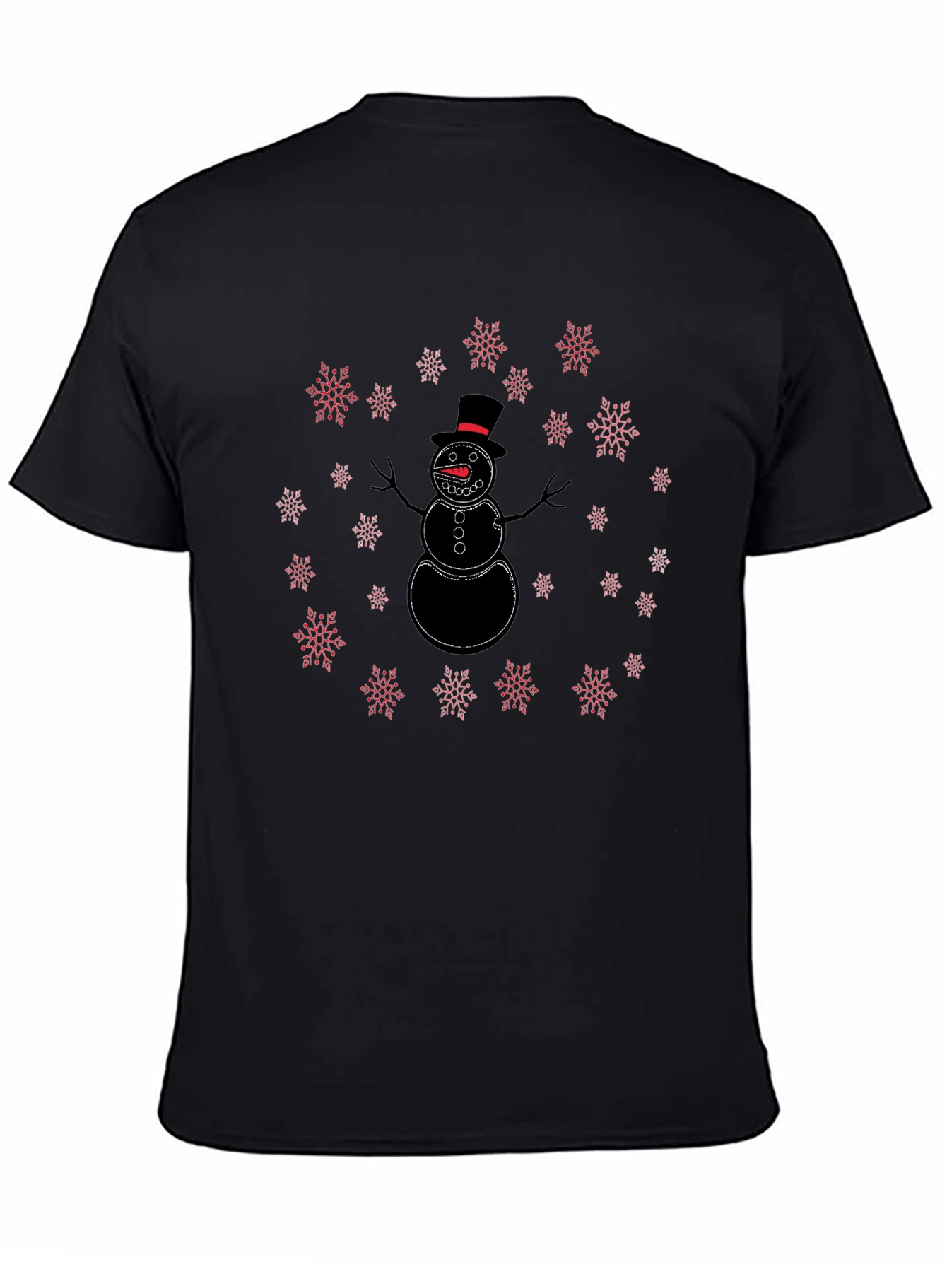 Snowman Snowflake Graphic Tee - Holiday Festive Style