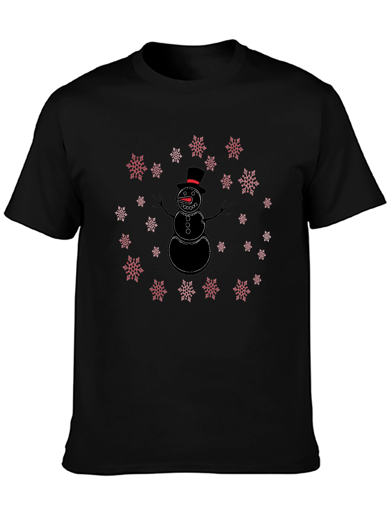 Snowman Snowflake Graphic Tee - Holiday Festive Style