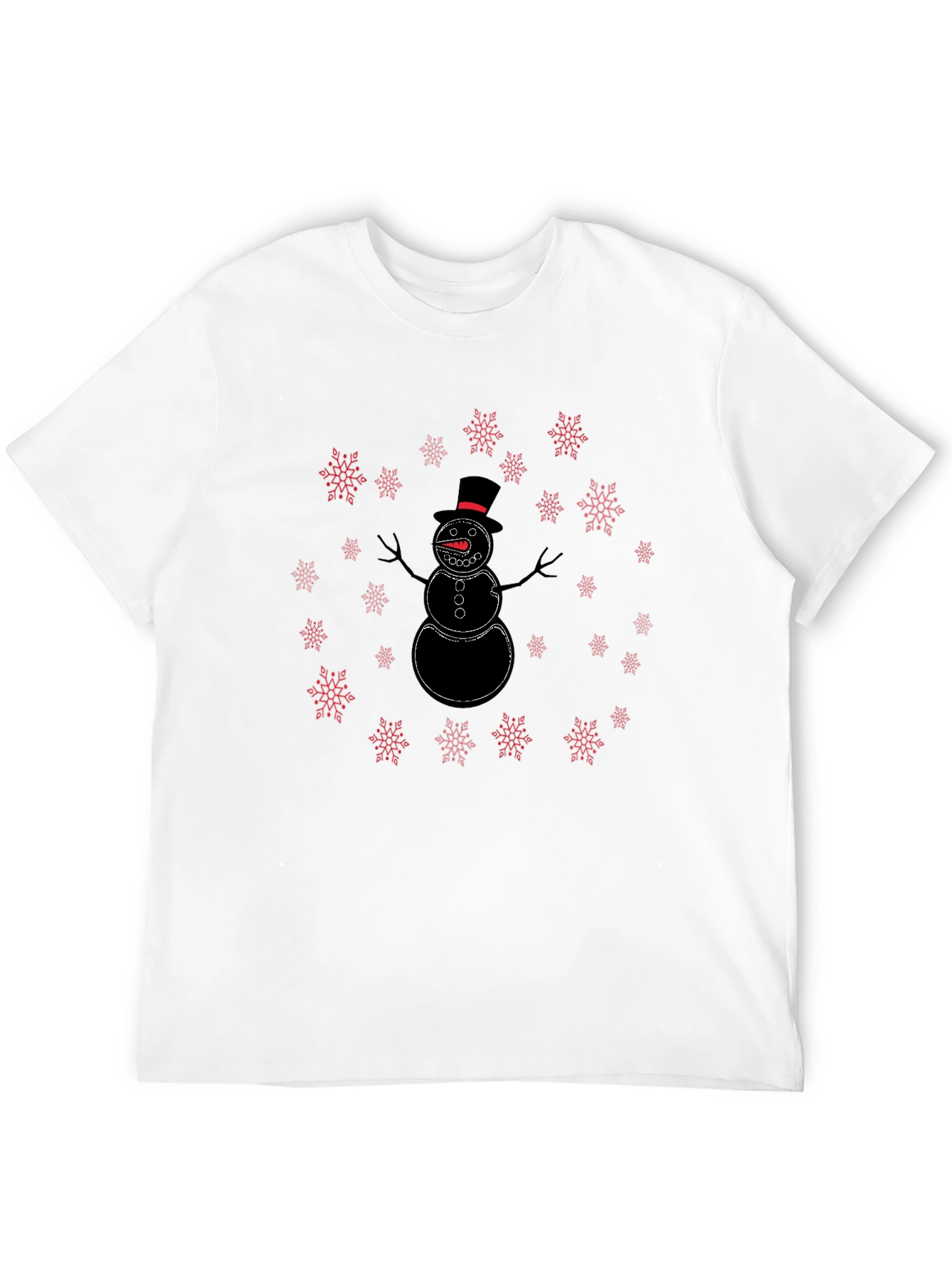 Snowman Snowflake Graphic Tee - Holiday Festive Style