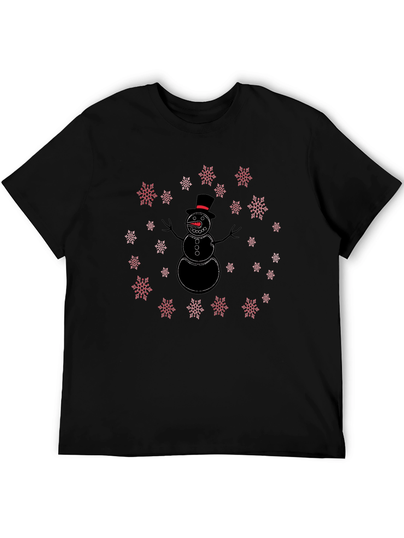 Snowman Snowflake Graphic Tee - Holiday Festive Style