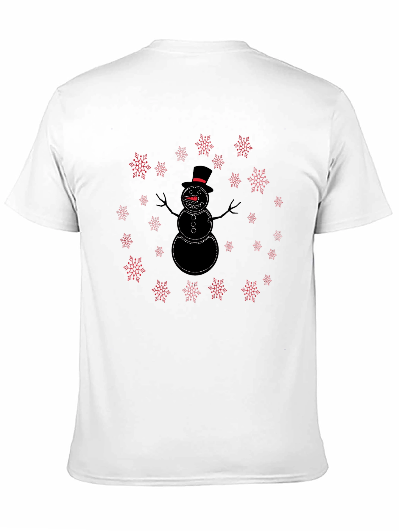 Snowman Snowflake Graphic Tee - Holiday Festive Style