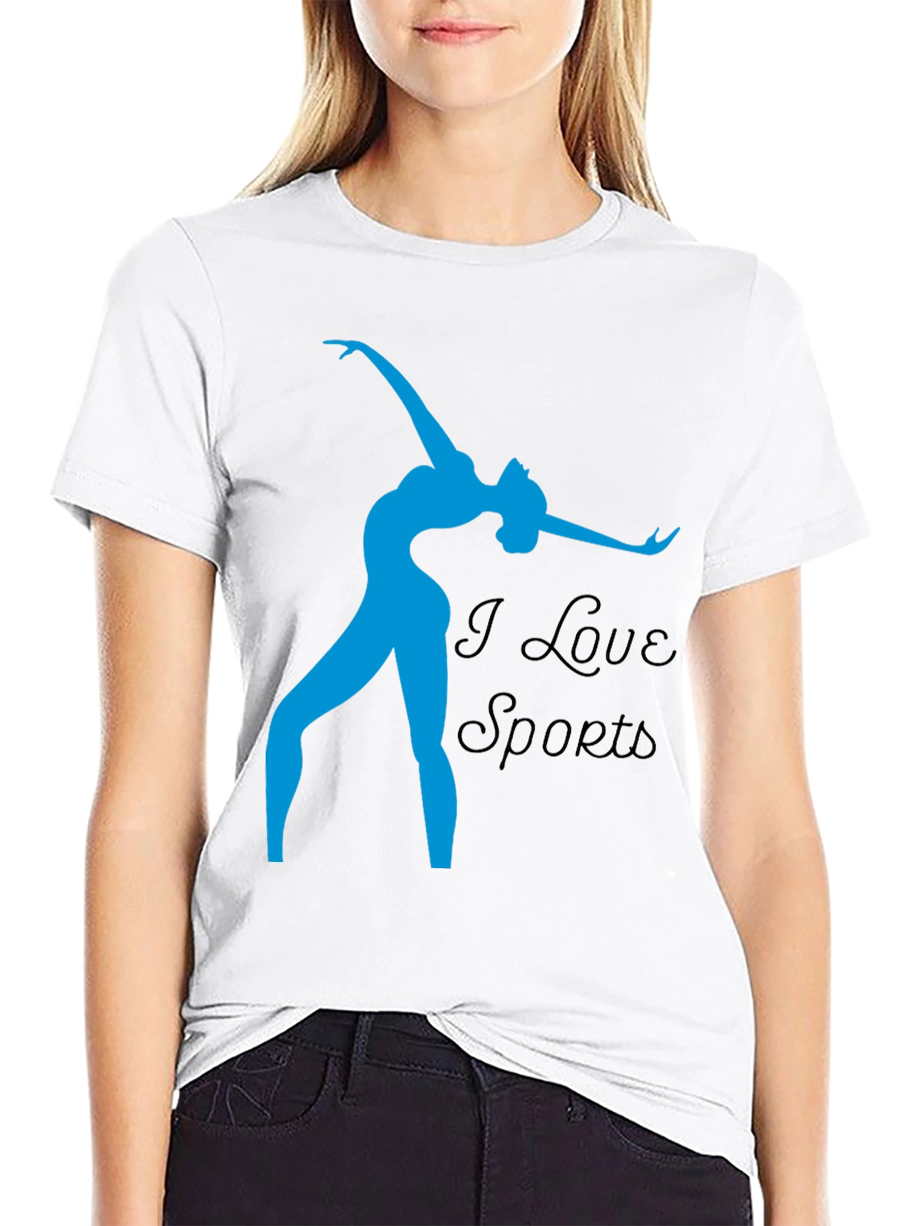 I Love Sports T-Shirt - Black Cotton Blend