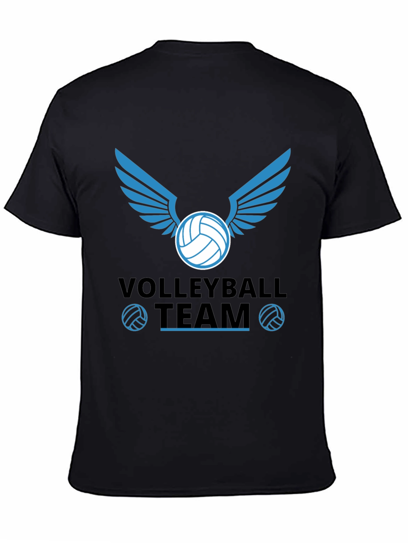 Volleyball Team Graphic Tee - Black