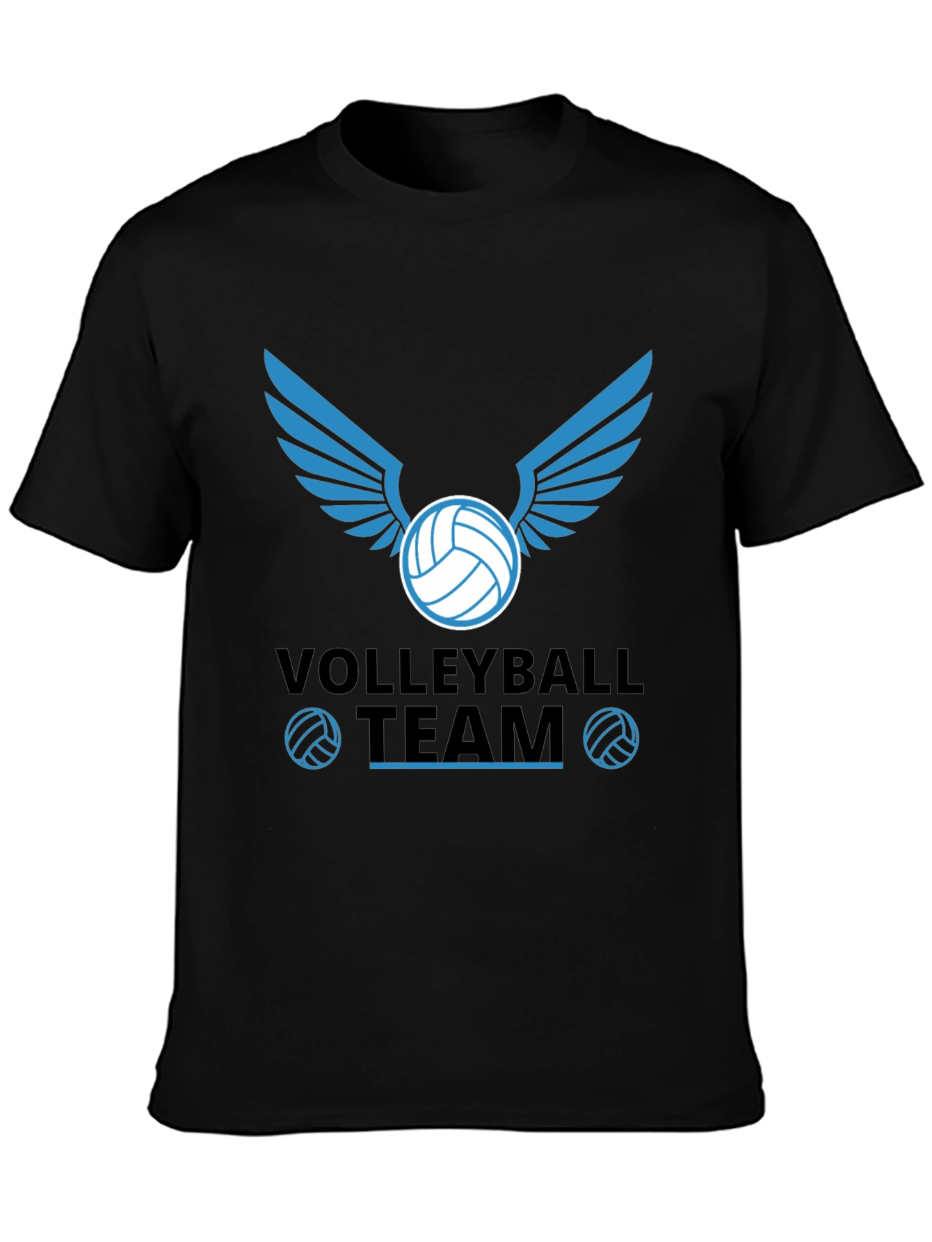 Volleyball Team Graphic Tee - Black