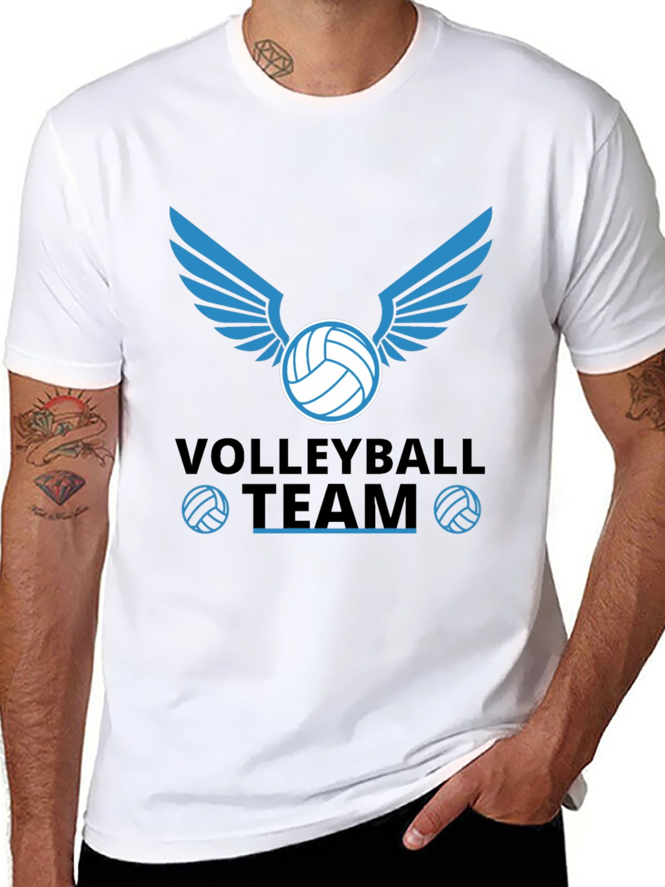 Volleyball Team Graphic Tee - Black