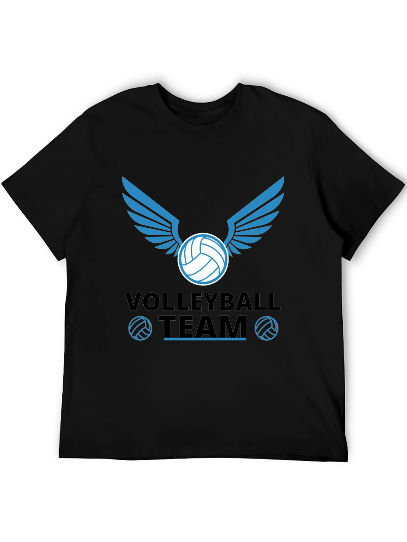 Volleyball Team Graphic Tee - Black