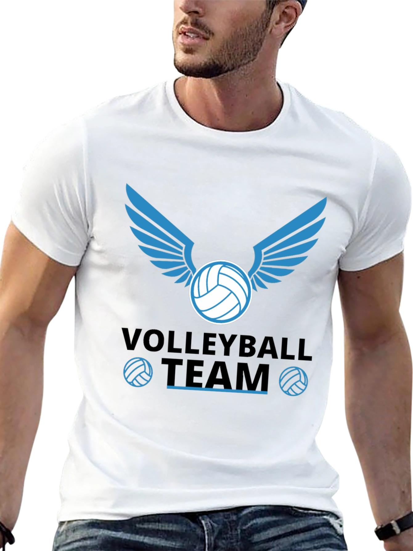 Volleyball Team Graphic Tee - Black