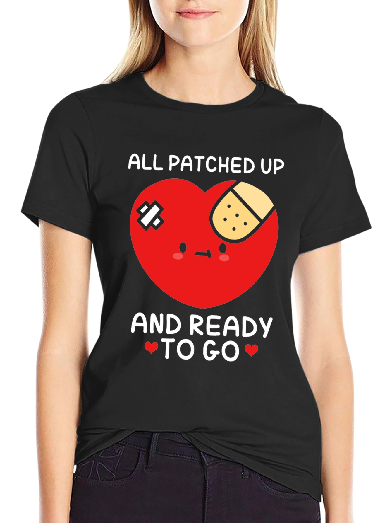 Patched Up Heart Graphic T-Shirt - Ready to Go!