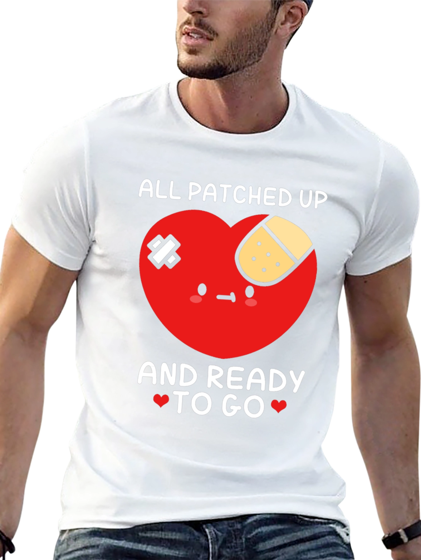 Patched Up Heart Graphic T-Shirt - Ready to Go!