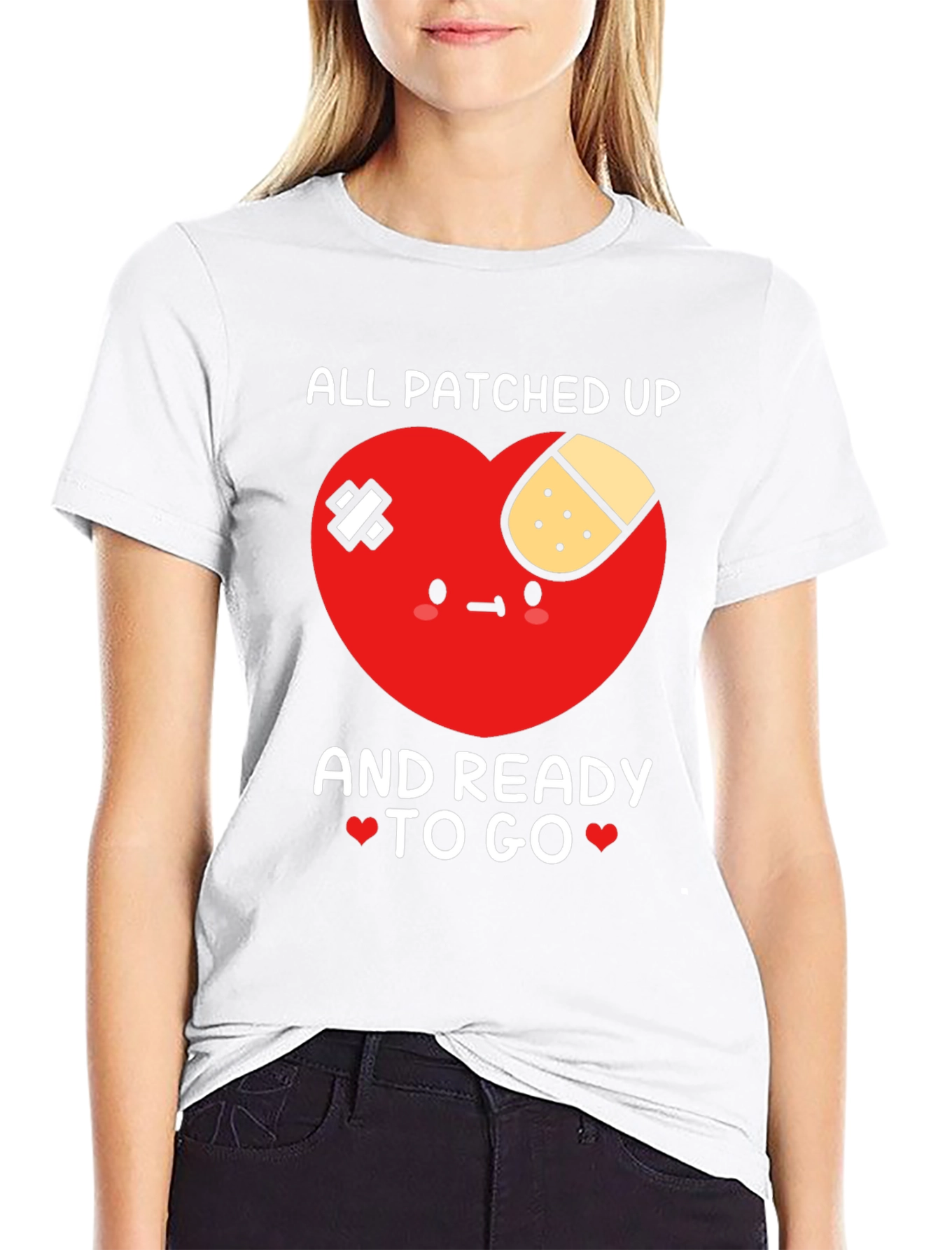 Patched Up Heart Graphic T-Shirt - Ready to Go!
