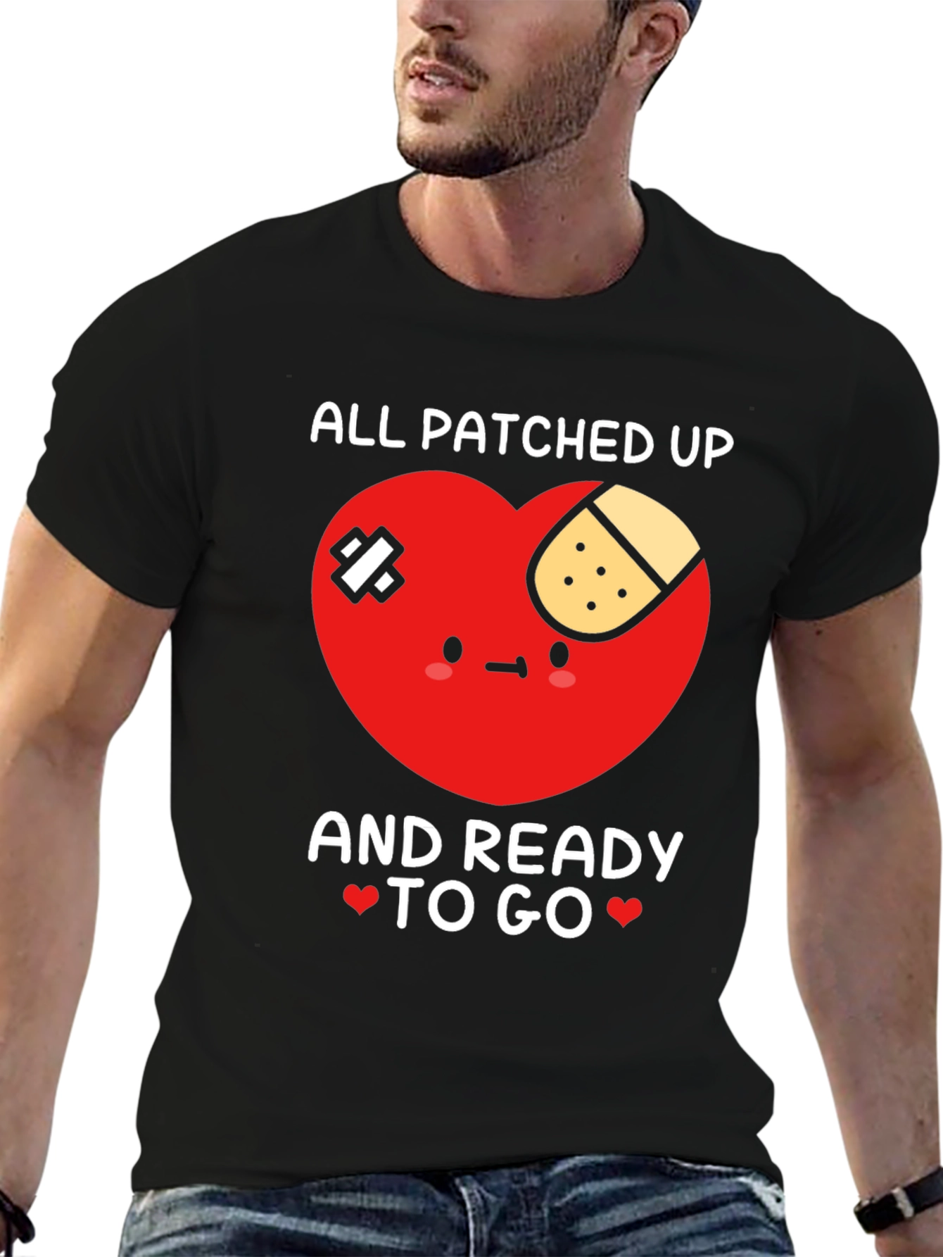 Patched Up Heart Graphic T-Shirt - Ready to Go!