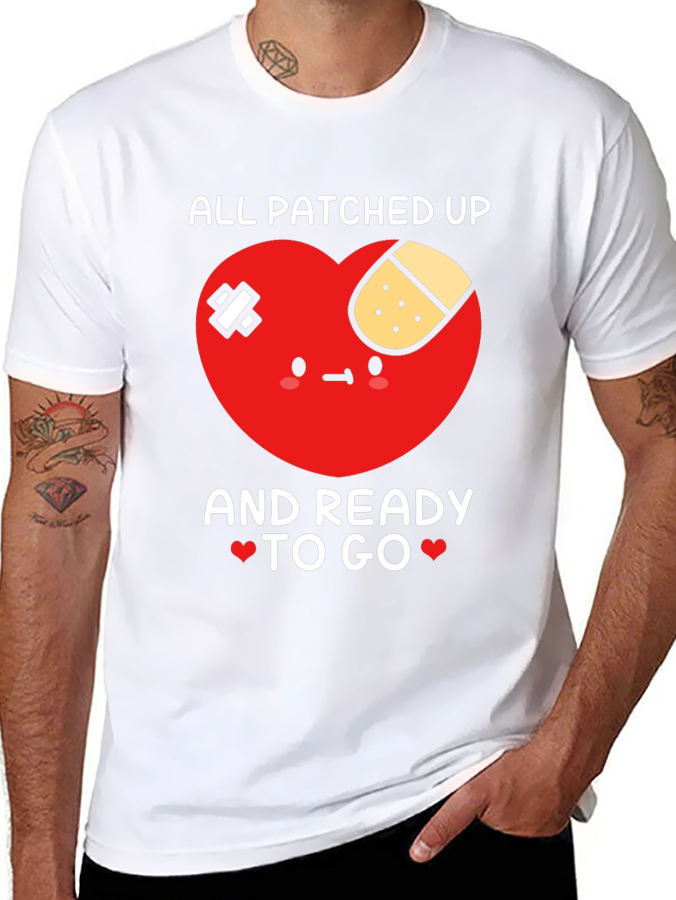 Patched Up Heart Graphic T-Shirt - Ready to Go!