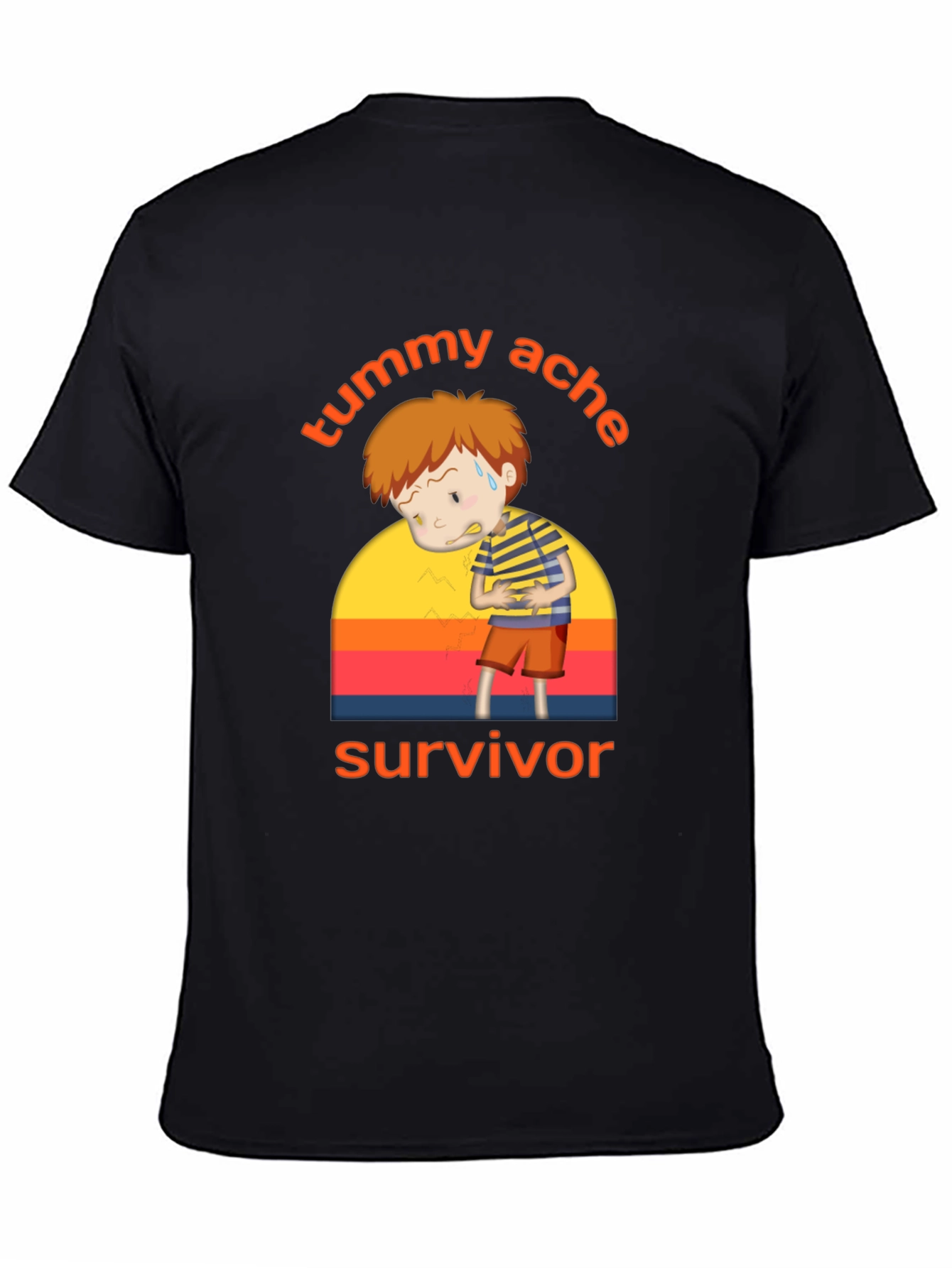 Tummy Ache Survivor T-Shirt - Funny Cartoon Design