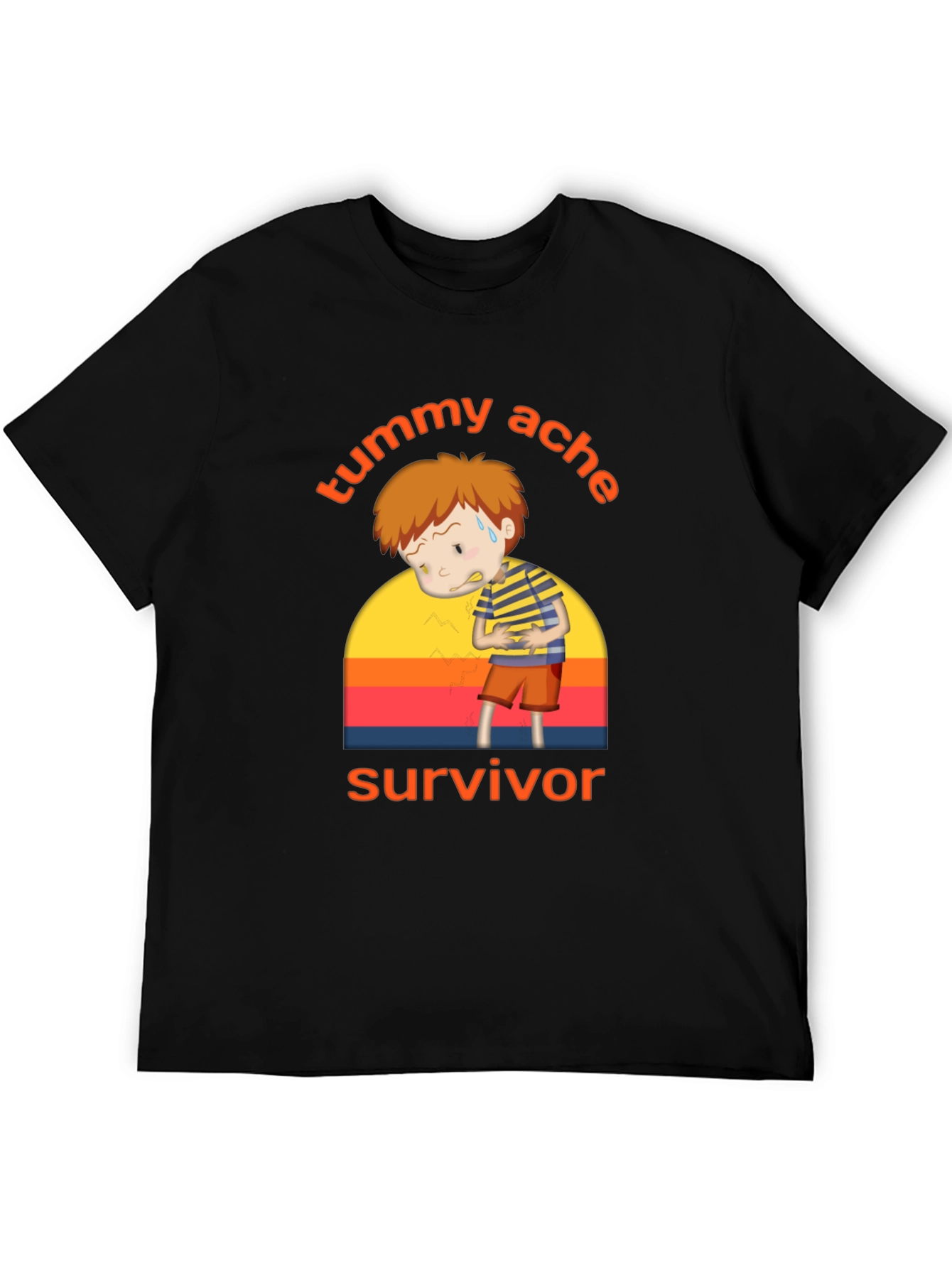 Tummy Ache Survivor T-Shirt - Funny Cartoon Design