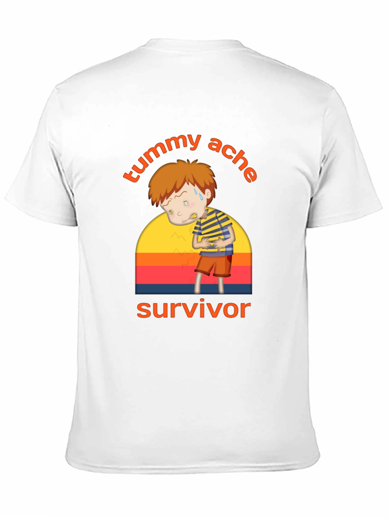 Tummy Ache Survivor T-Shirt - Funny Cartoon Design