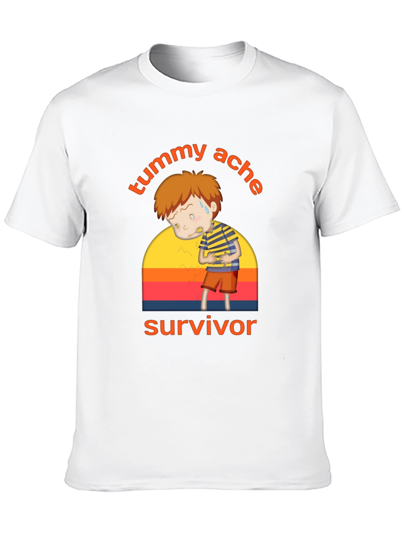 Tummy Ache Survivor T-Shirt - Funny Cartoon Design