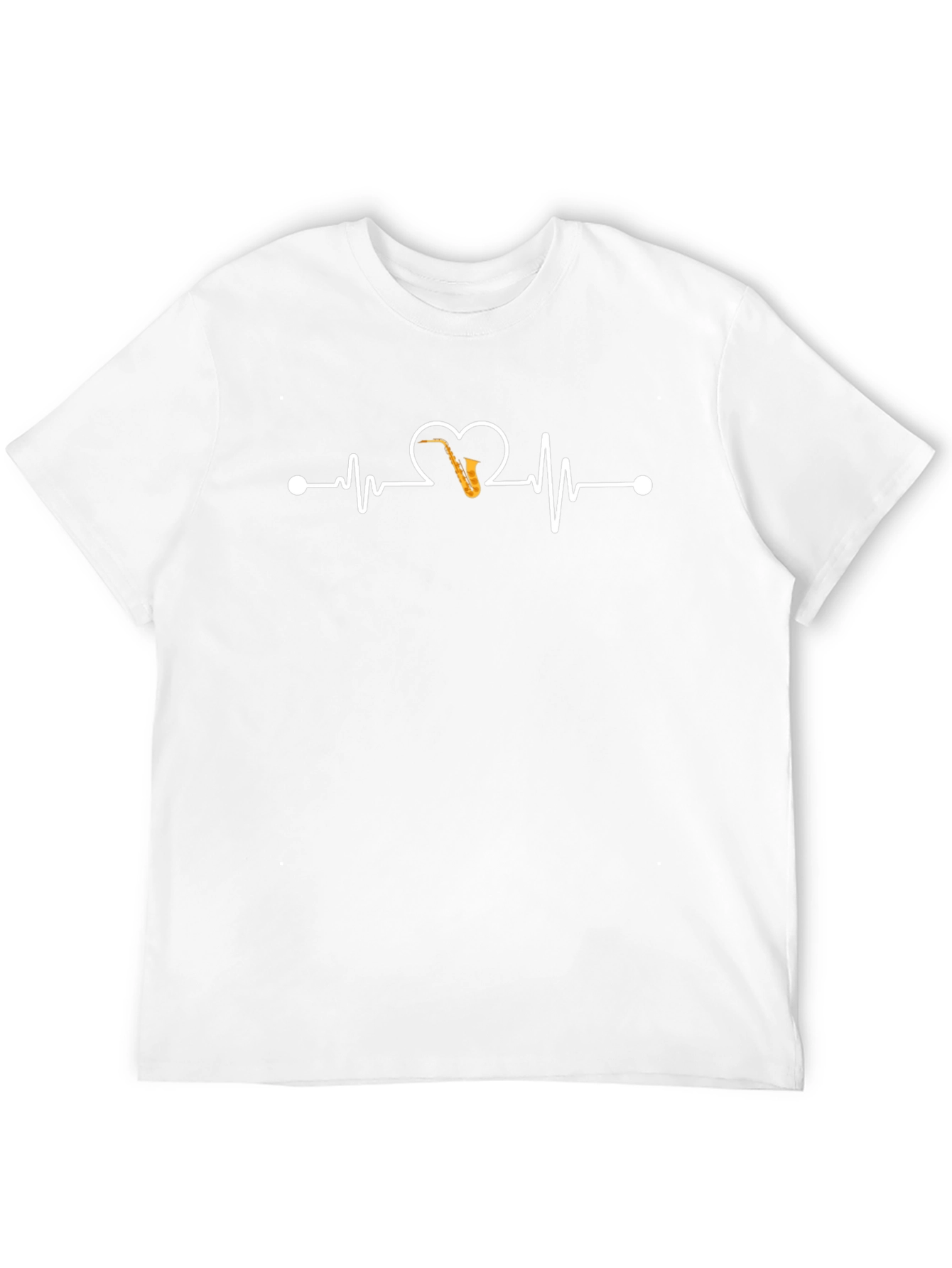 Saxophone Heartbeat T-Shirt - Music Lover Tee