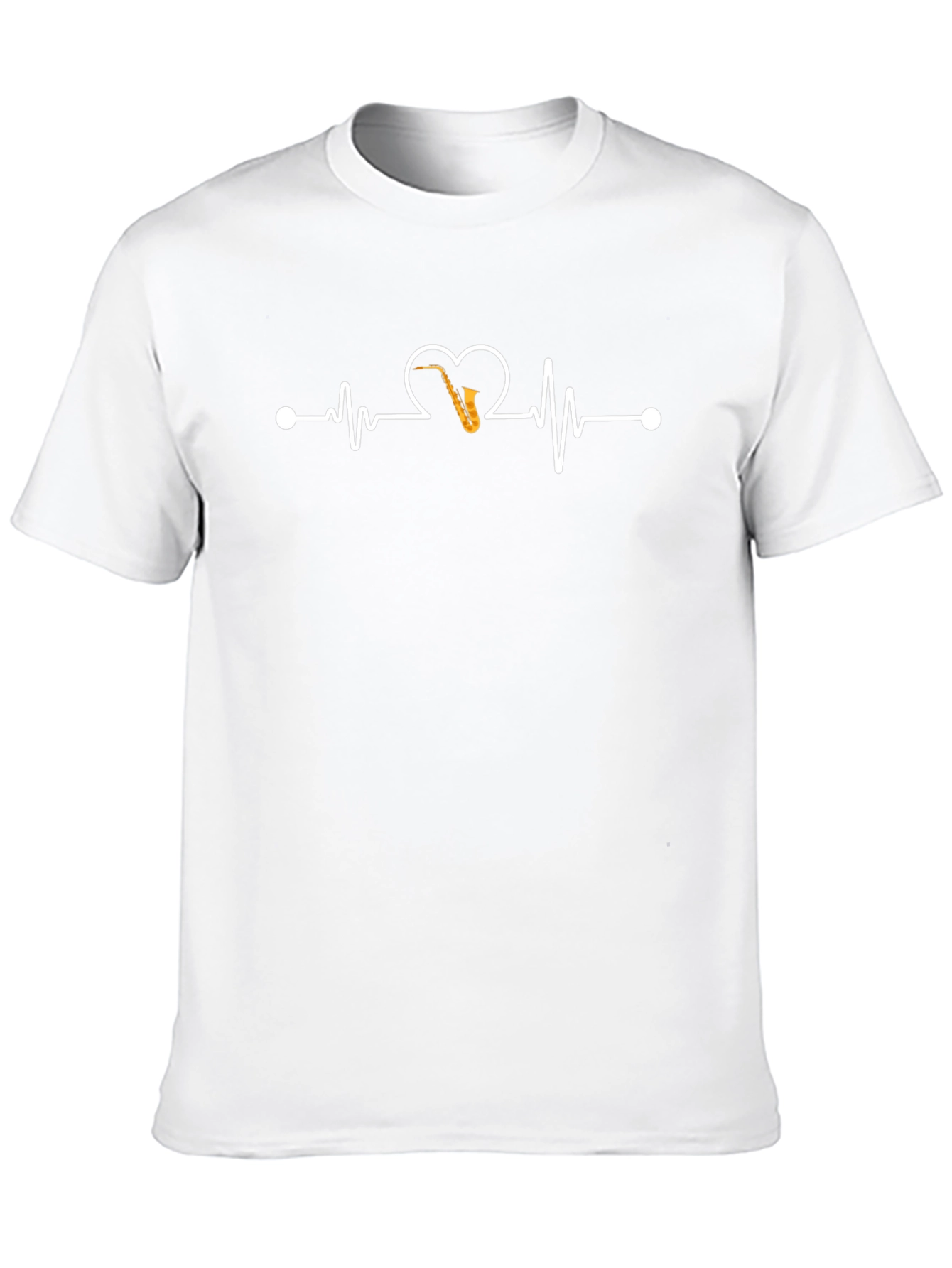 Saxophone Heartbeat T-Shirt - Music Lover Tee