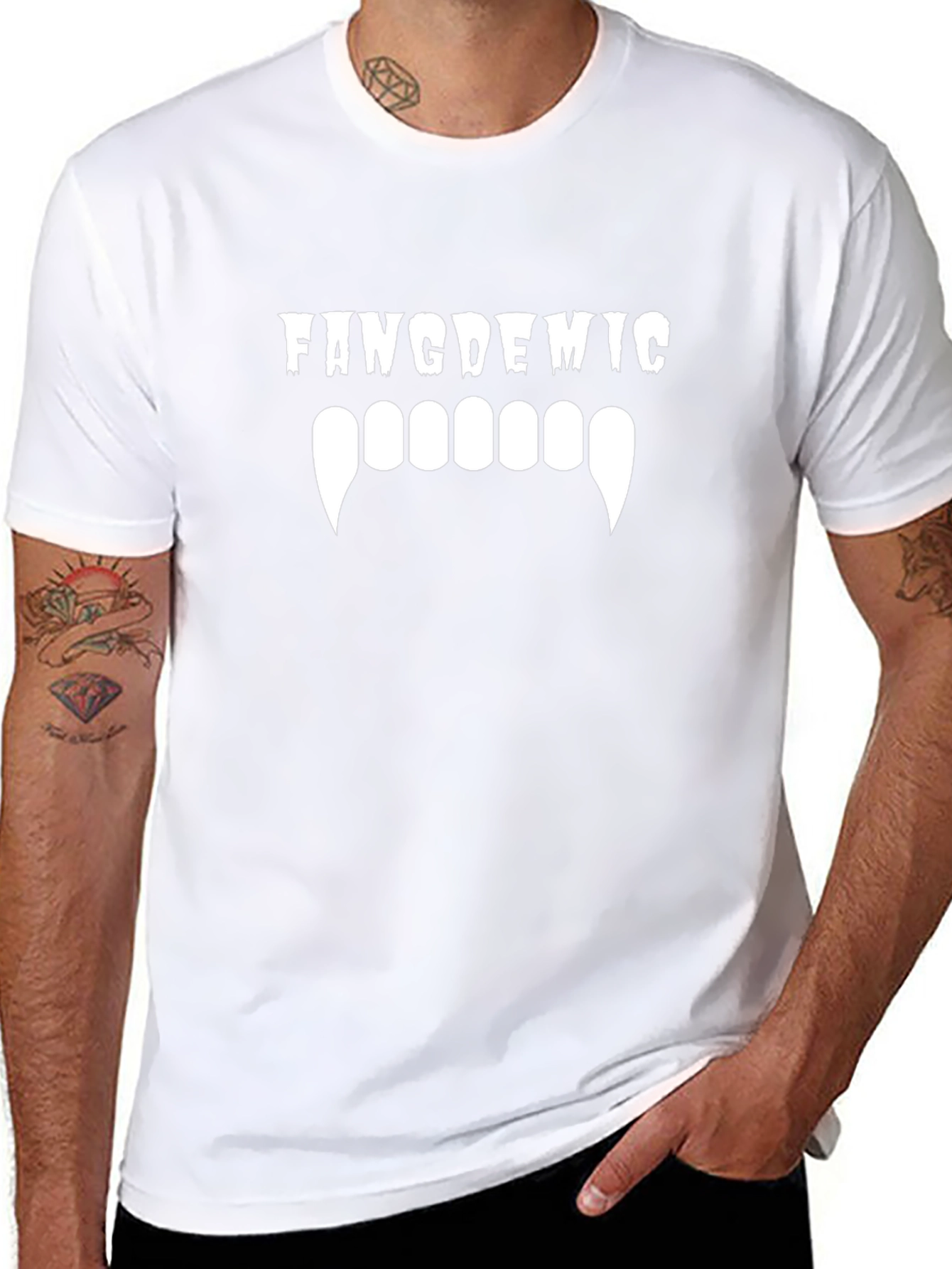 Fangdemic Vampire Teeth Graphic T-Shirt - Black