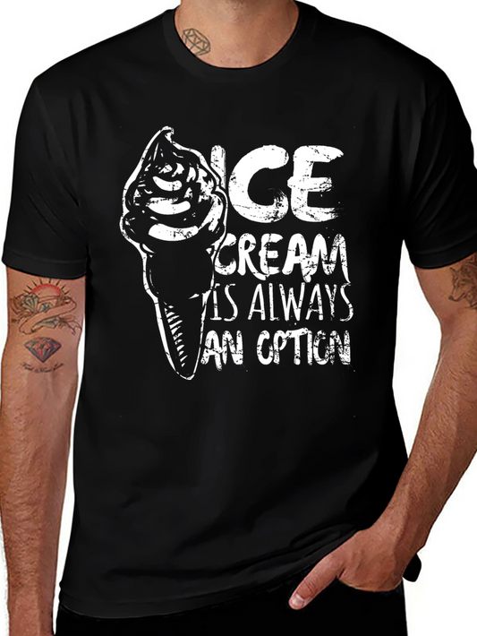 Ice Cream is Always an Option Black Graphic Tee