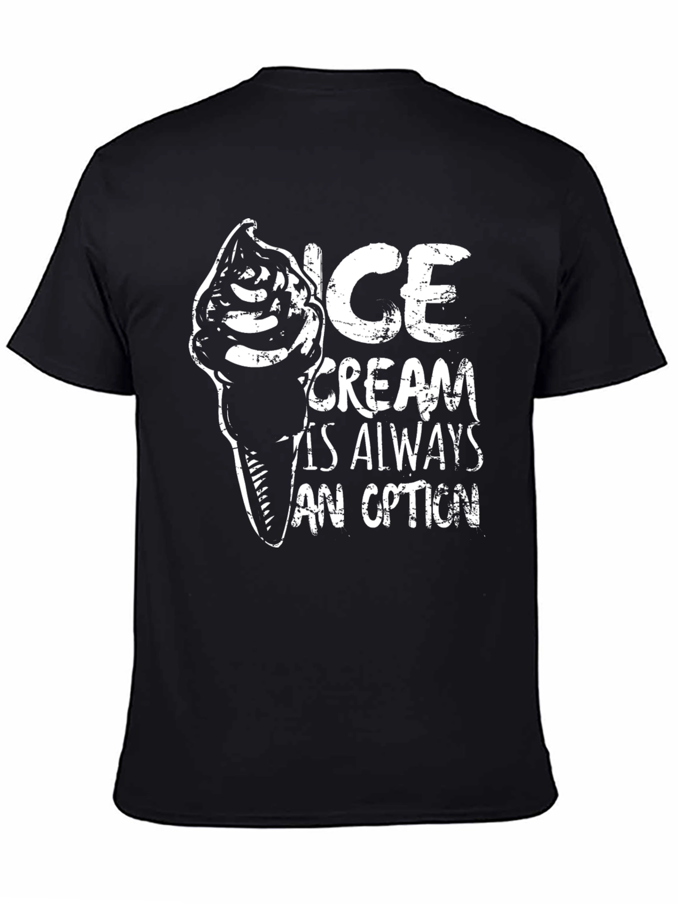 Ice Cream is Always an Option Black Graphic Tee