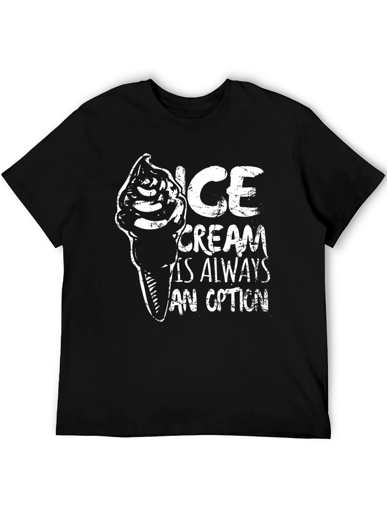 Ice Cream is Always an Option Black Graphic Tee
