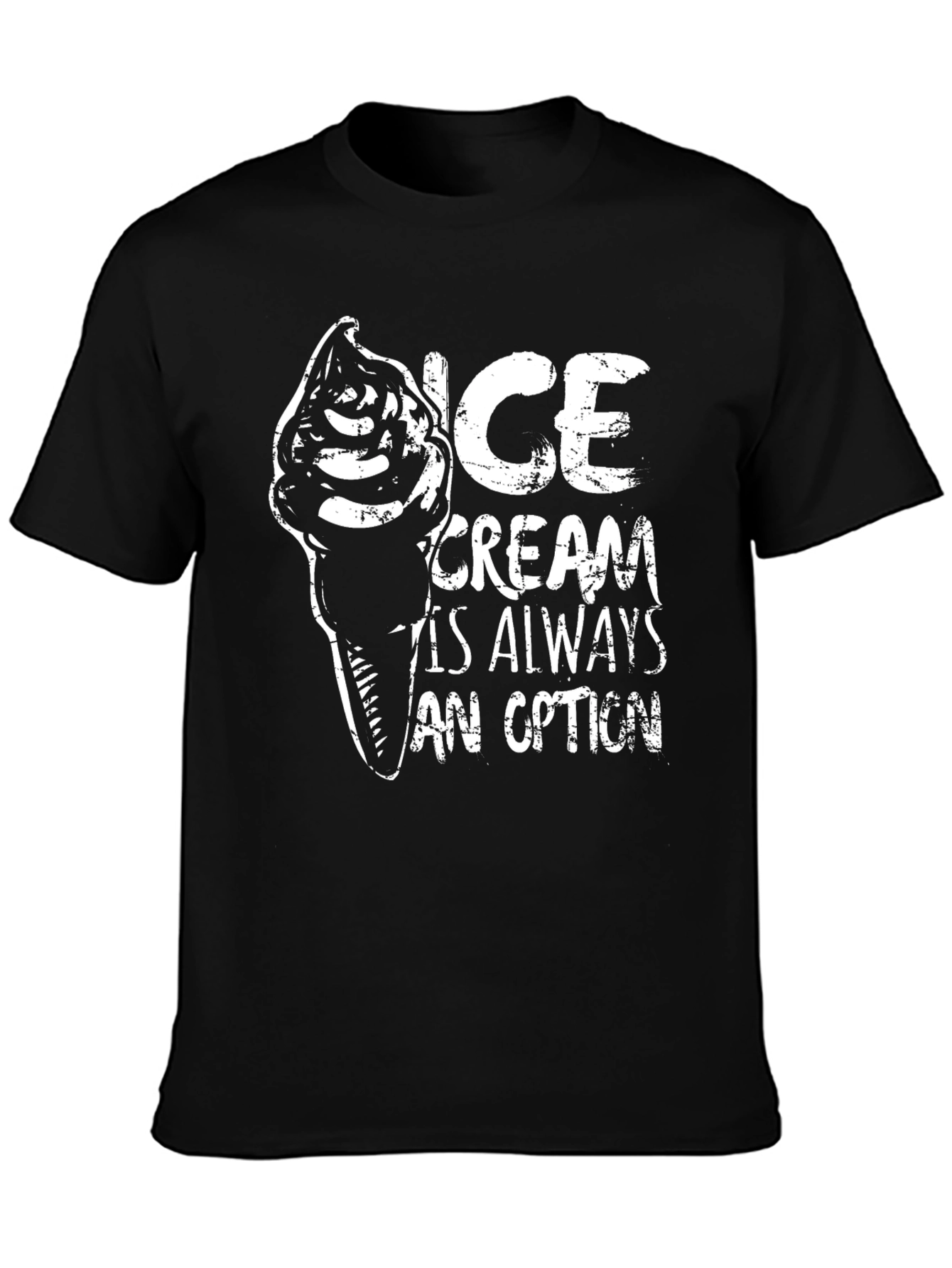 Ice Cream is Always an Option Black Graphic Tee