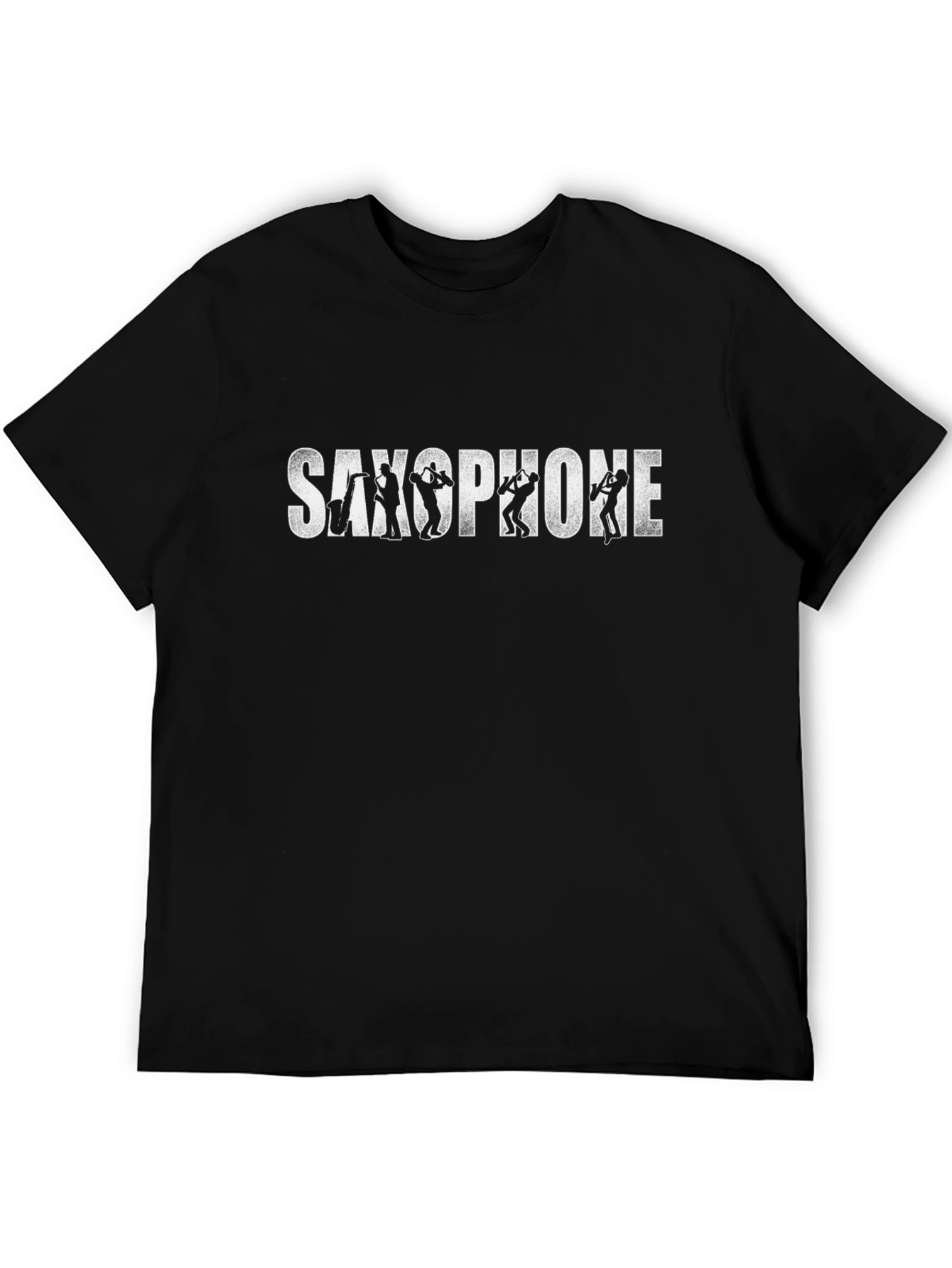 Saxophone Player Silhouette Black T-Shirt