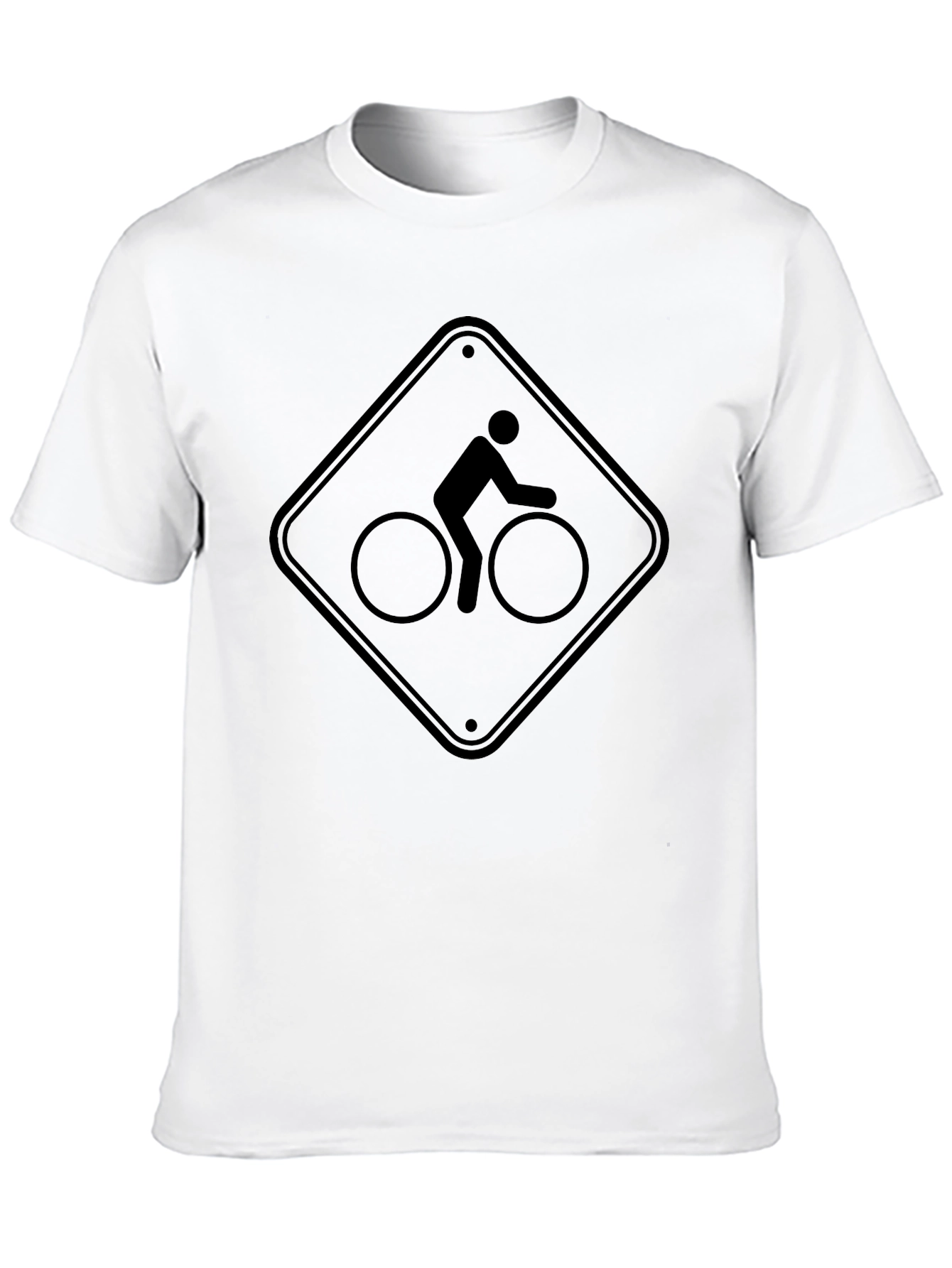 Bicycle Sign Graphic Tee - Black Cotton Comfort