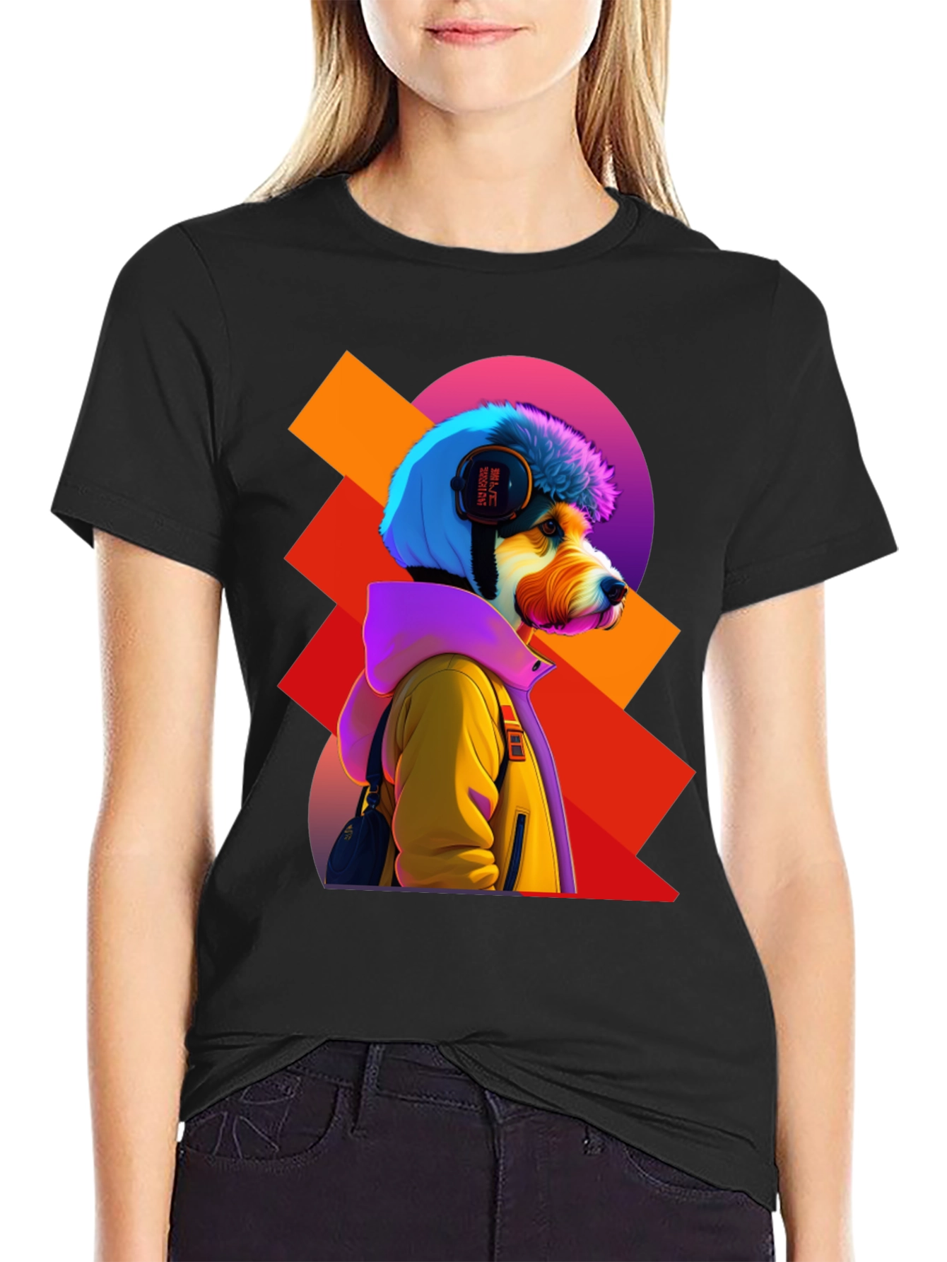 Cool Dog Tee: Retro Graphic Print