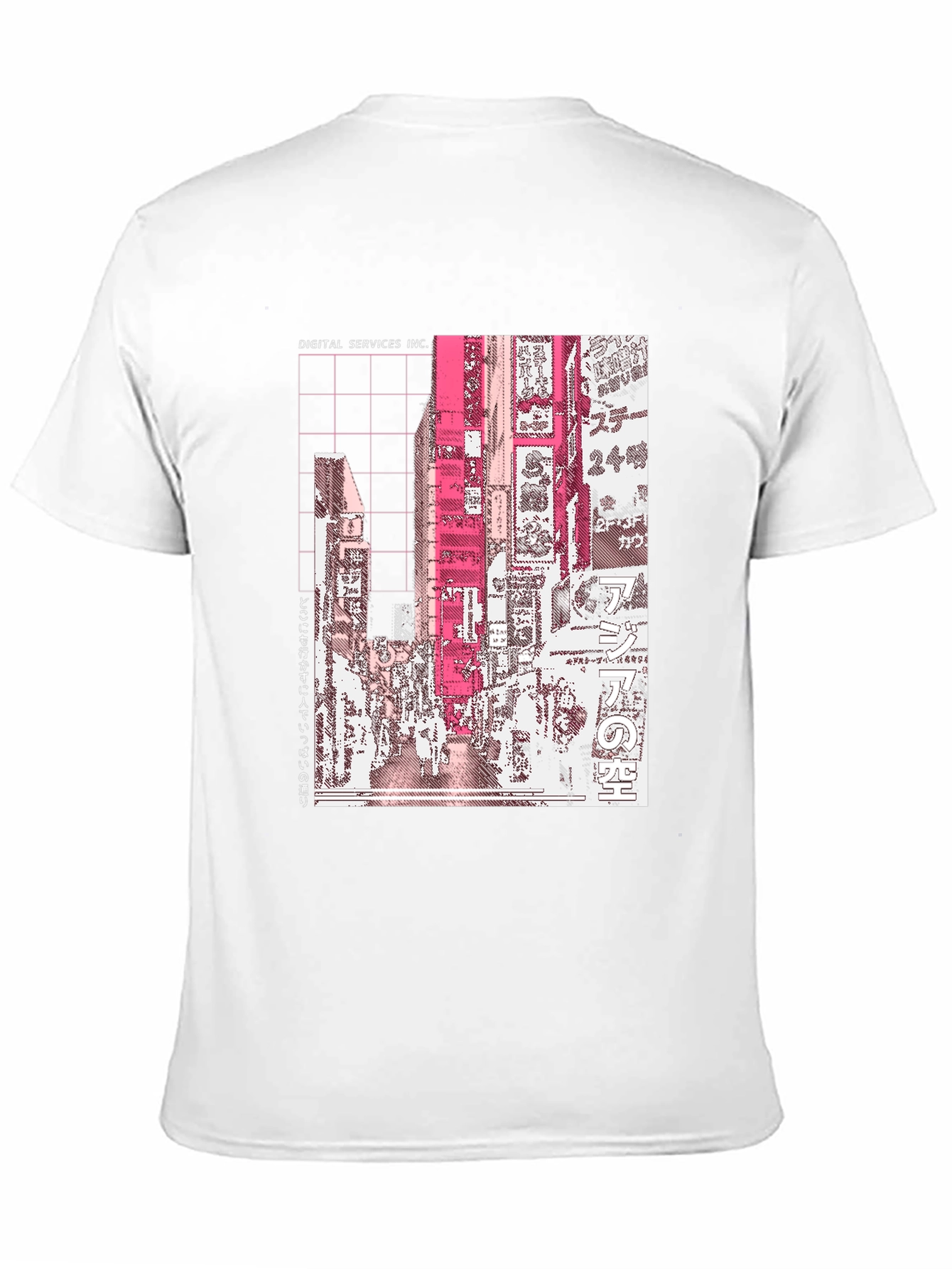 Digital Services Inc. Anime Cityscape Black Tee
