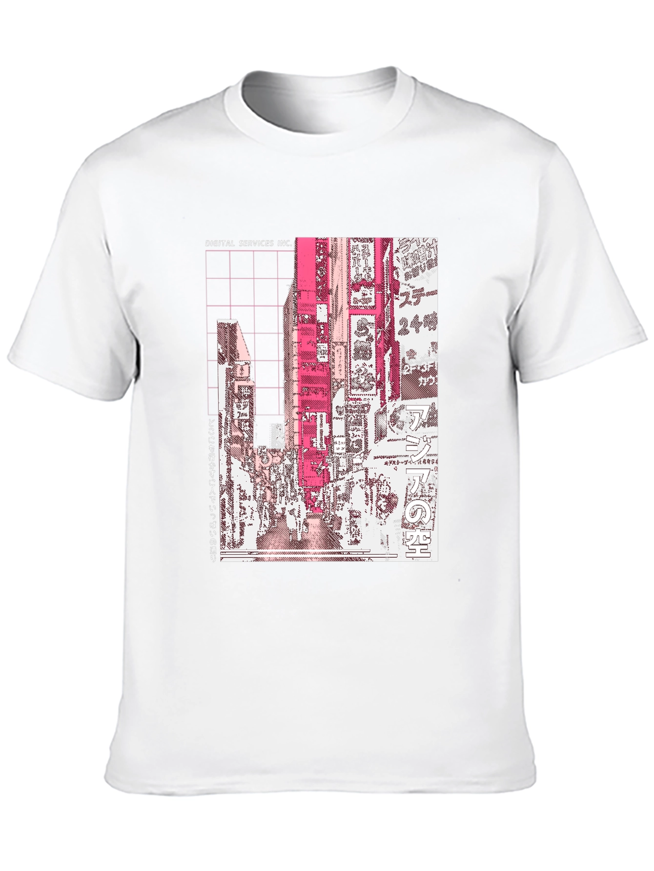 Digital Services Inc. Anime Cityscape Black Tee