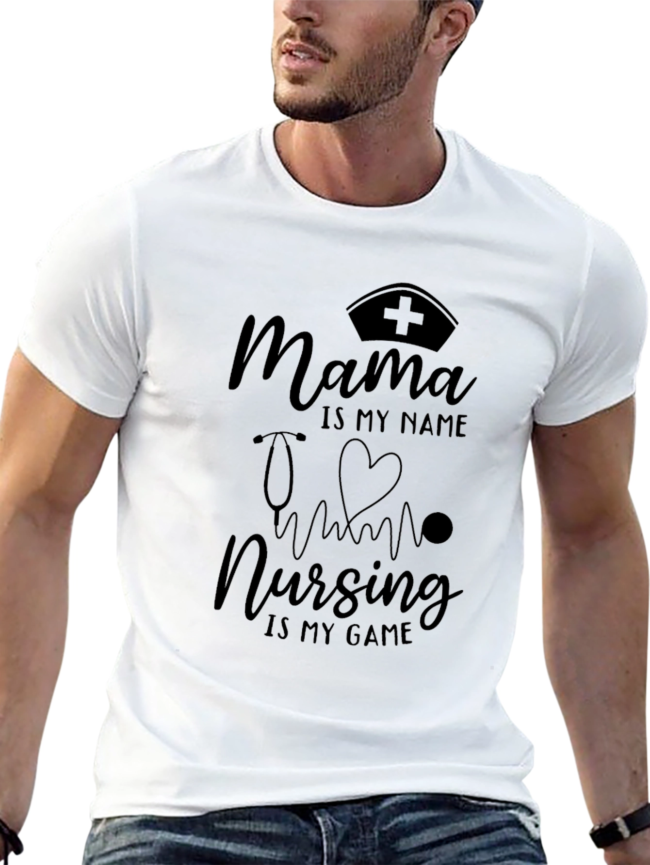 Mama Nursing is My Game Black T-Shirt