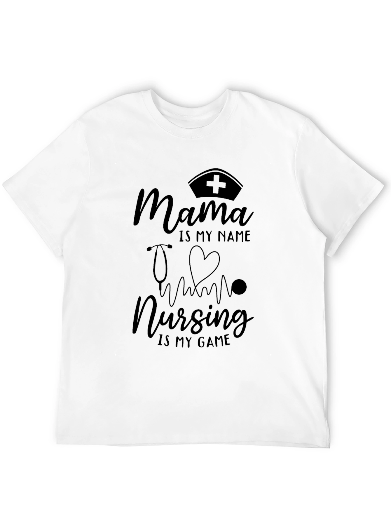 Mama Nursing is My Game Black T-Shirt