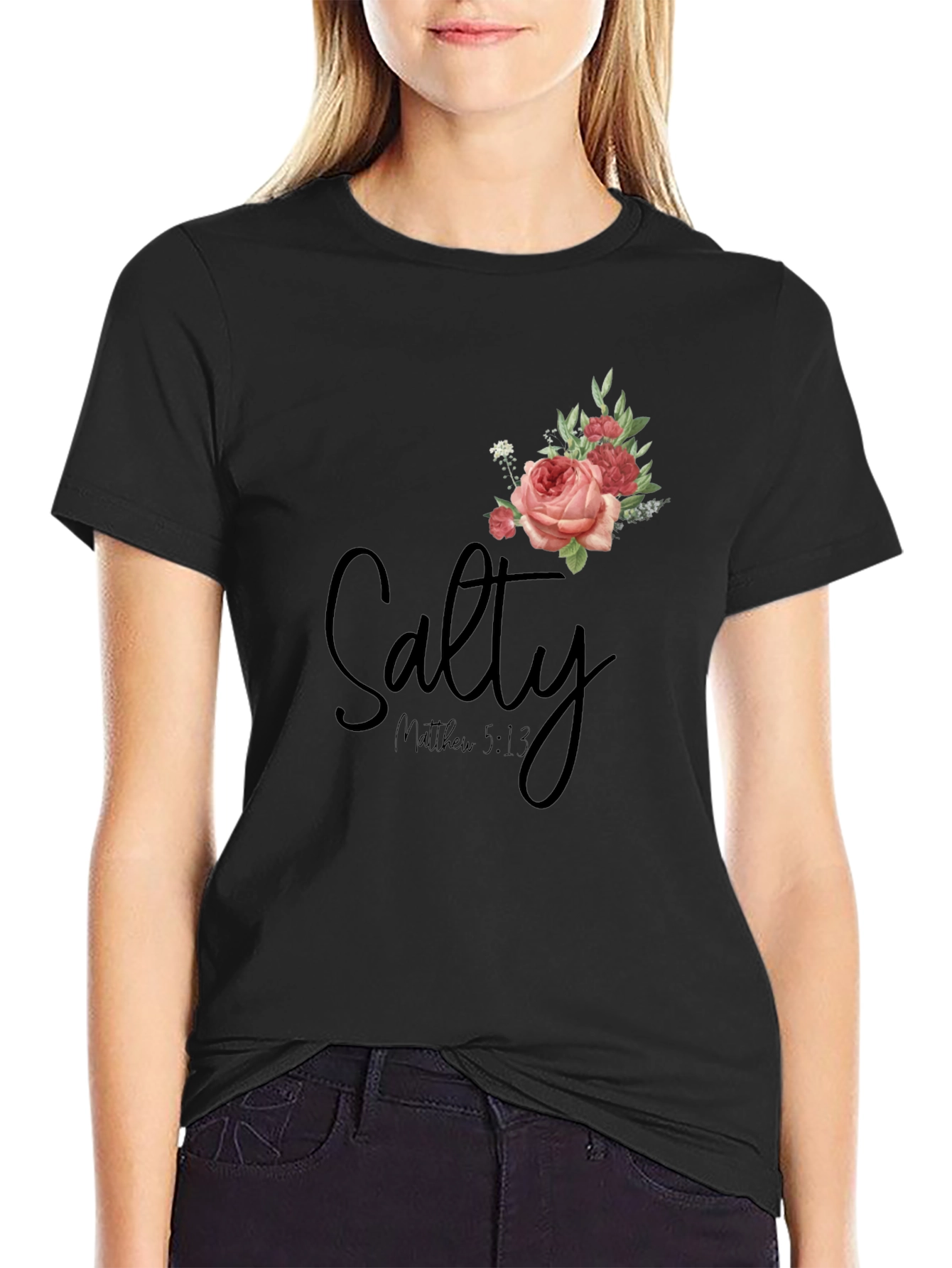 Salty Matthew 5:13 Rose Graphic T-Shirt