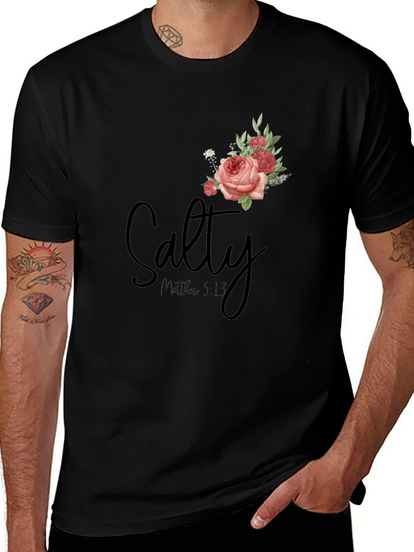 Salty Matthew 5:13 Rose Graphic T-Shirt