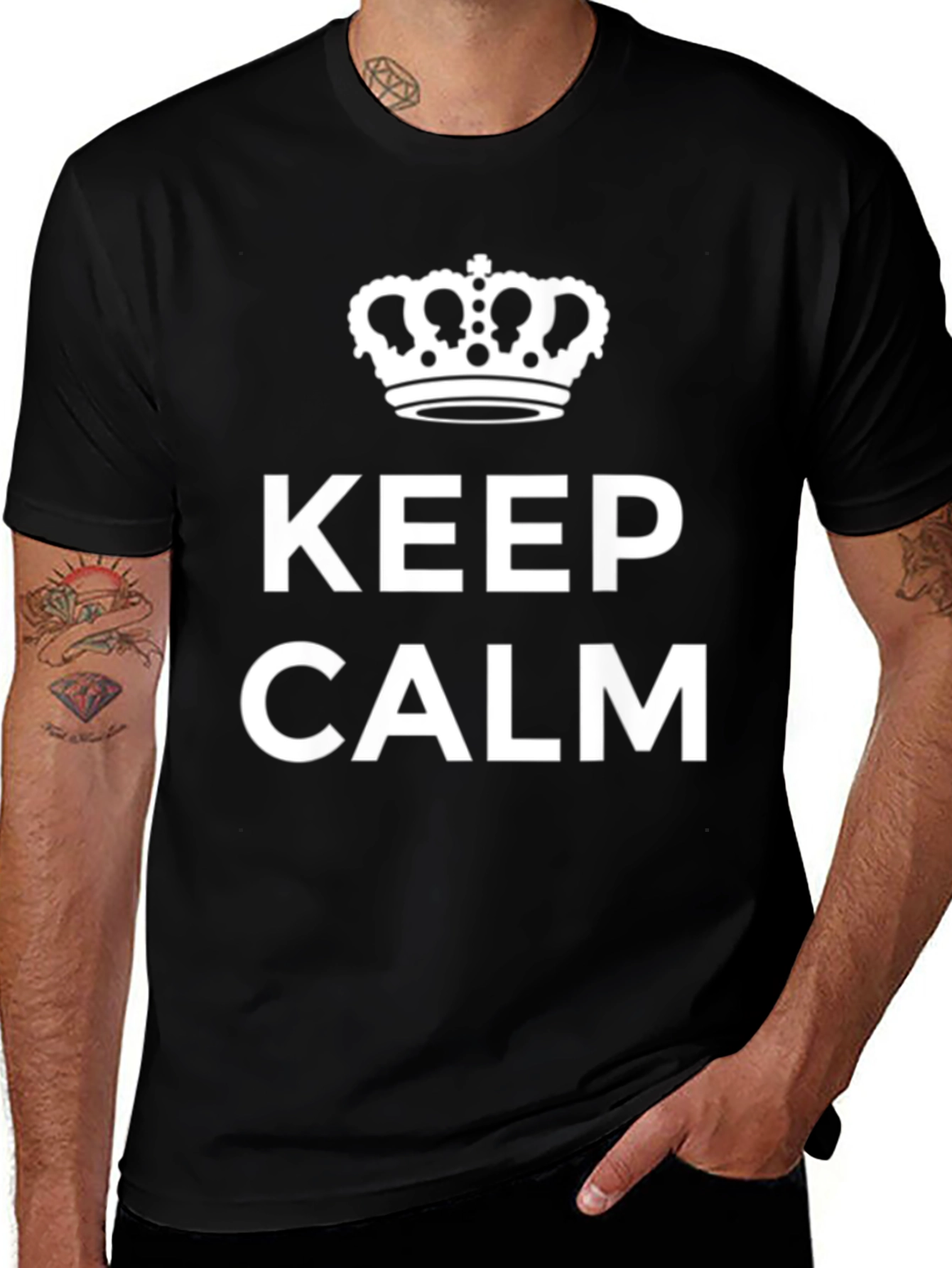 Keep Calm Crown Black Graphic Tee
