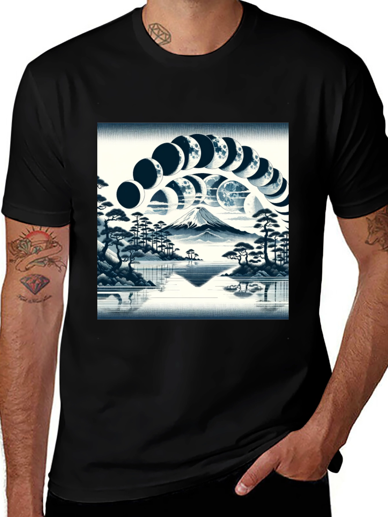 Moon Phase Mountain T-Shirt