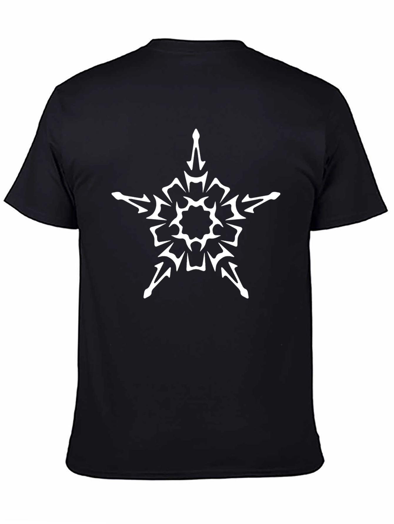 Geometric Star Graphic Tee - Black