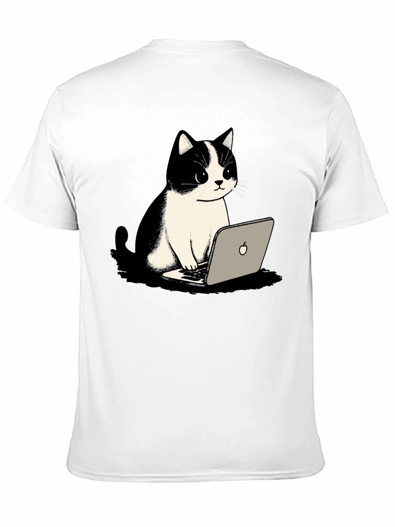 Cat on Laptop Graphic T-Shirt - Cool & Quirky