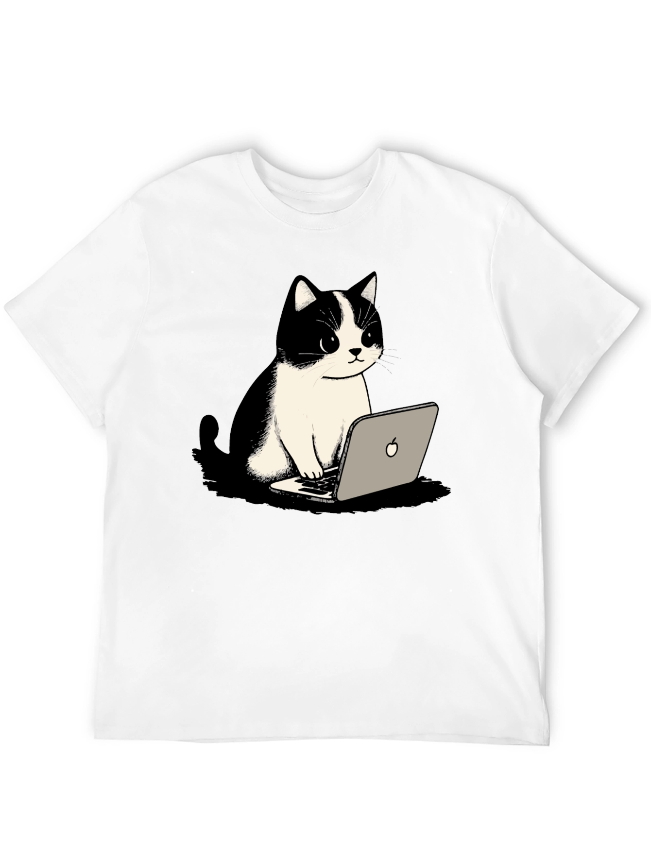 Cat on Laptop Graphic T-Shirt - Cool & Quirky
