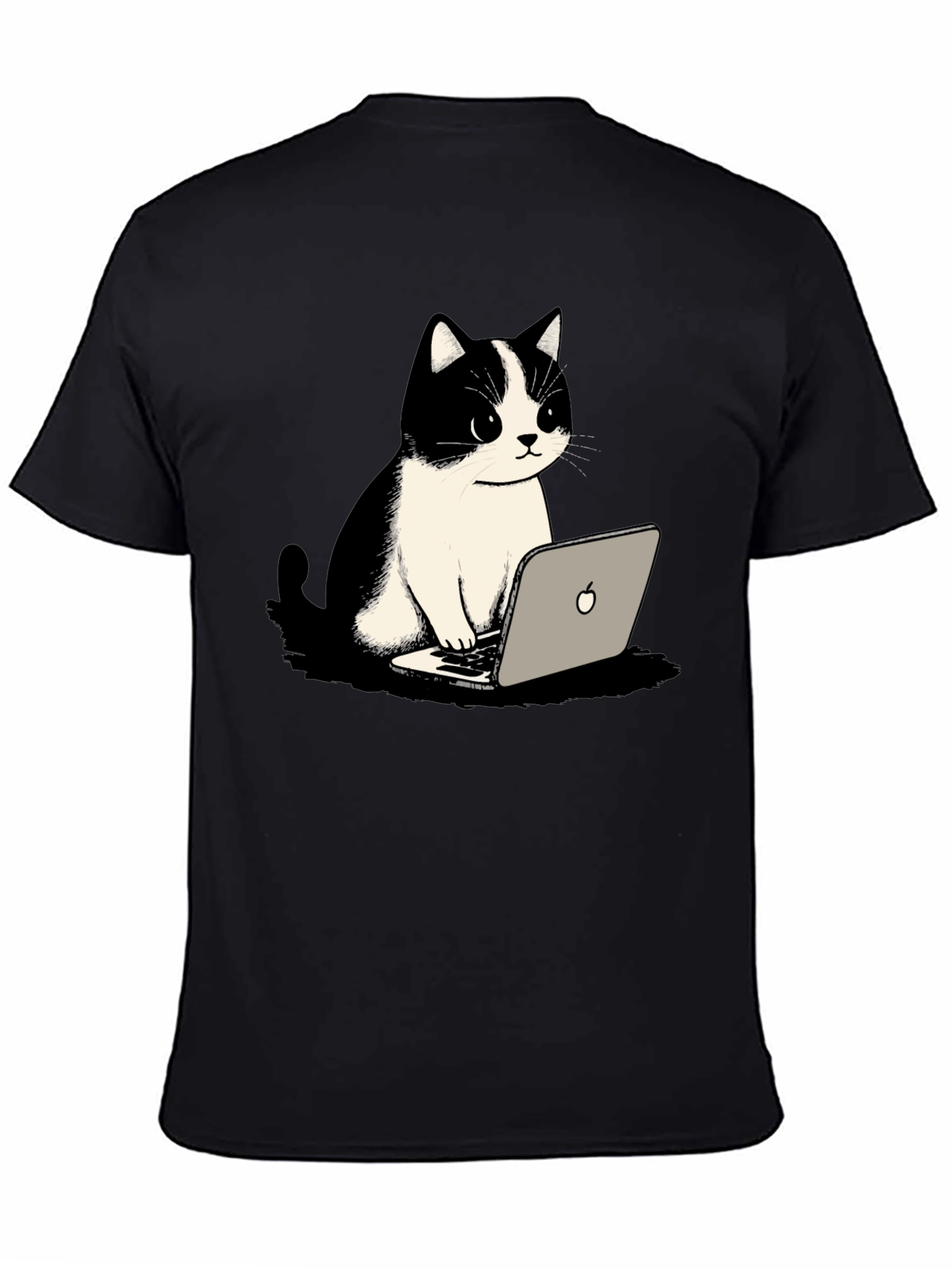 Cat on Laptop Graphic T-Shirt - Cool & Quirky