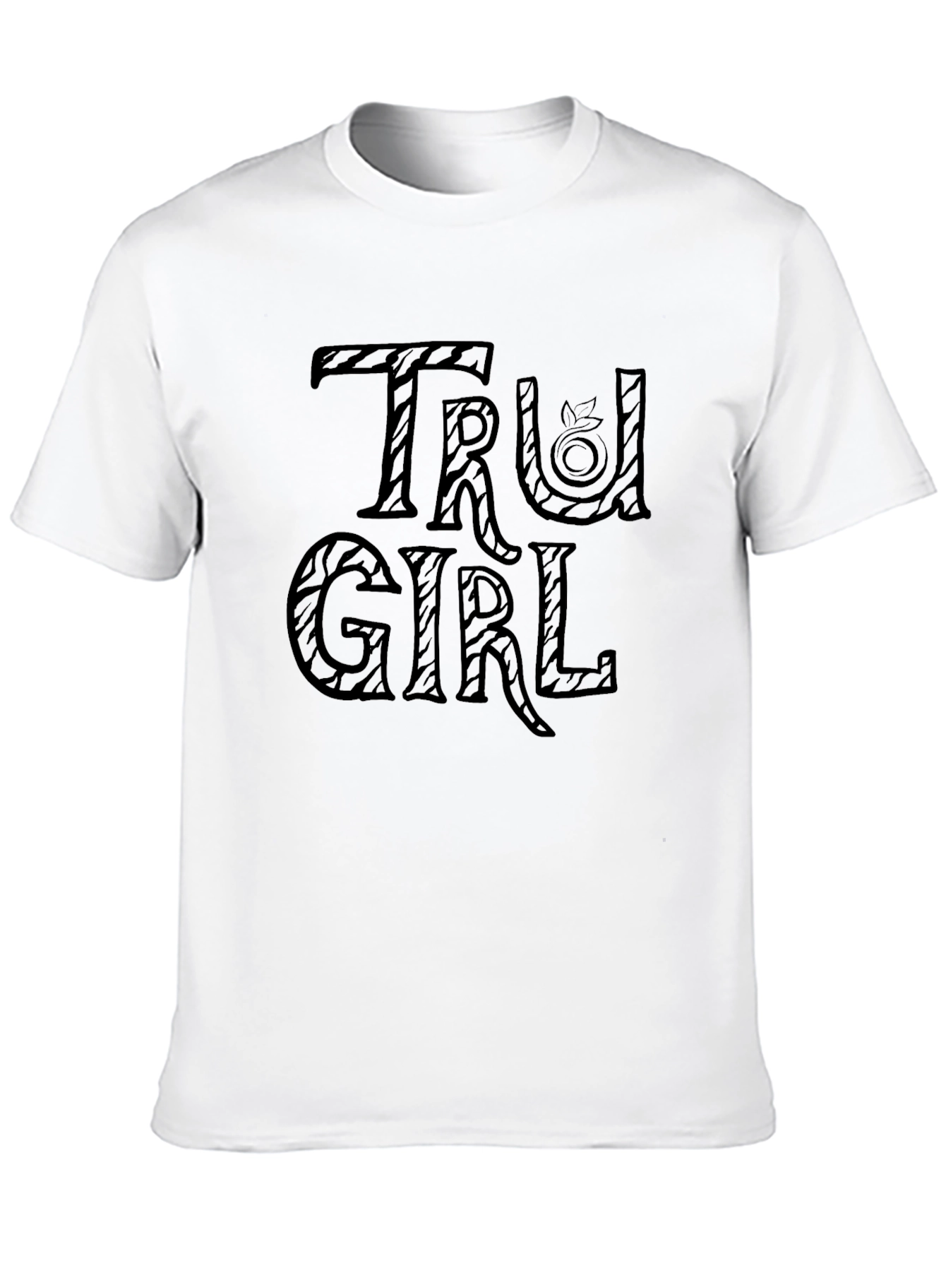 Tru Girl Peach Graphic Black T-Shirt