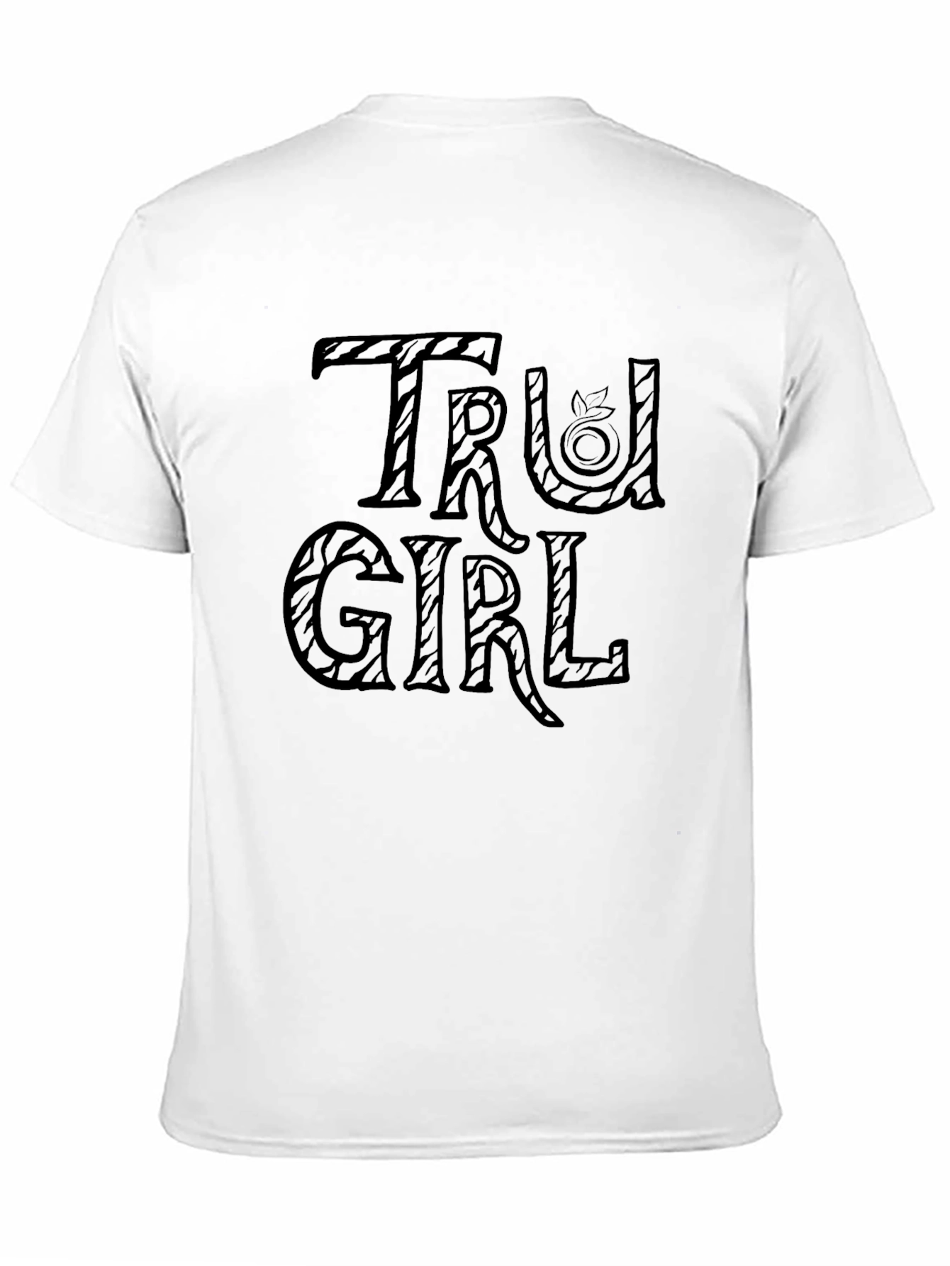 Tru Girl Peach Graphic Black T-Shirt