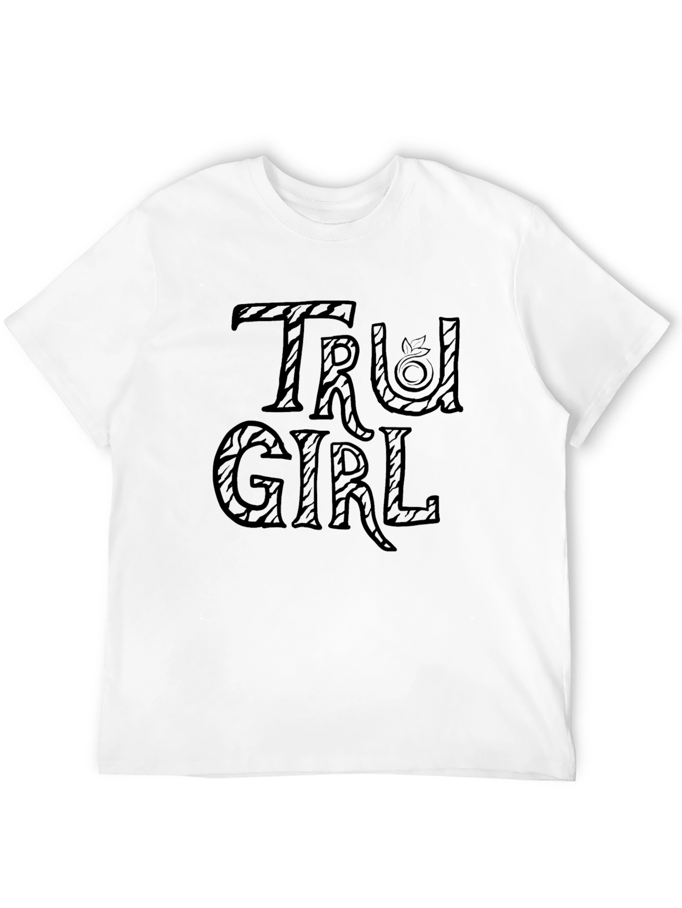 Tru Girl Peach Graphic Black T-Shirt