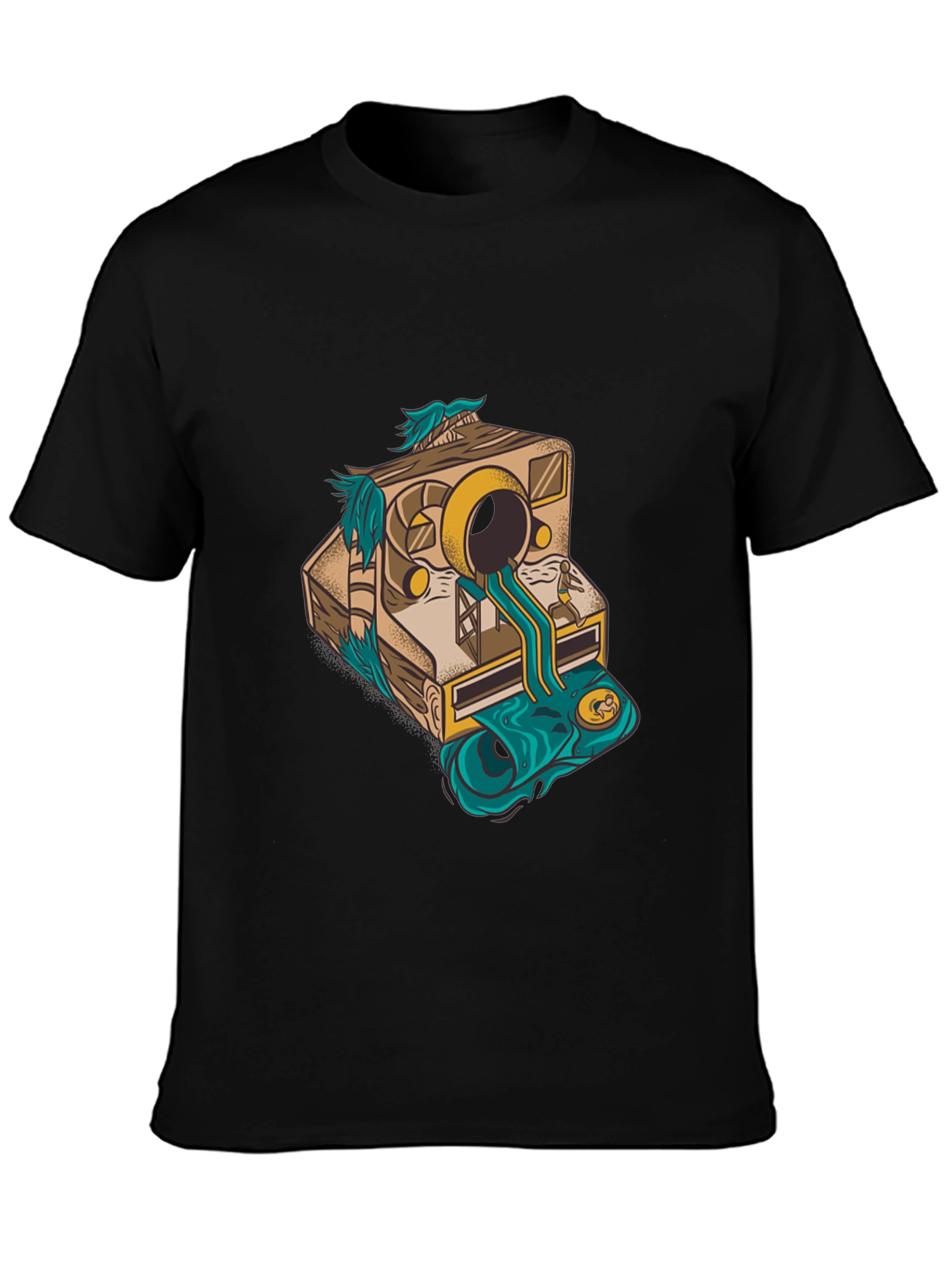 Camera Surrealism Mens Black Graphic Tee