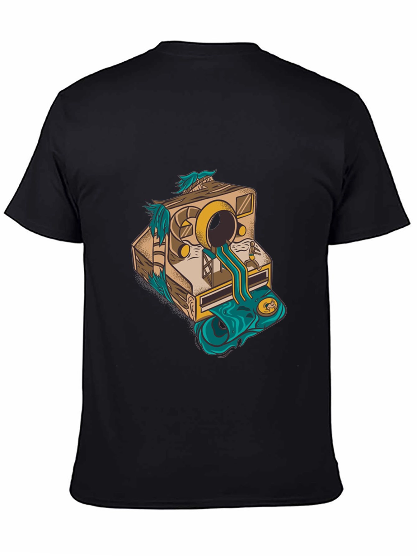 Camera Surrealism Mens Black Graphic Tee