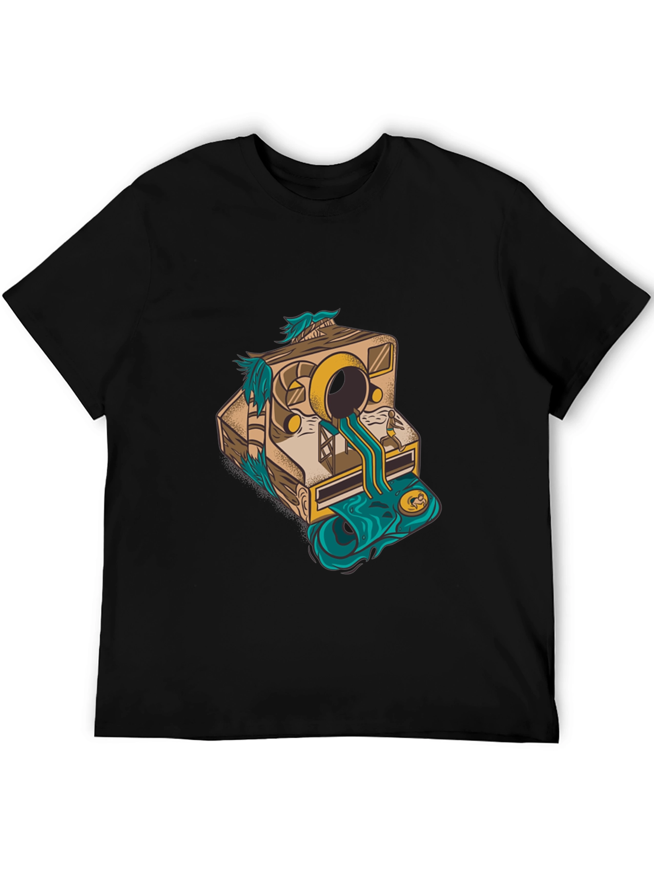 Camera Surrealism Mens Black Graphic Tee
